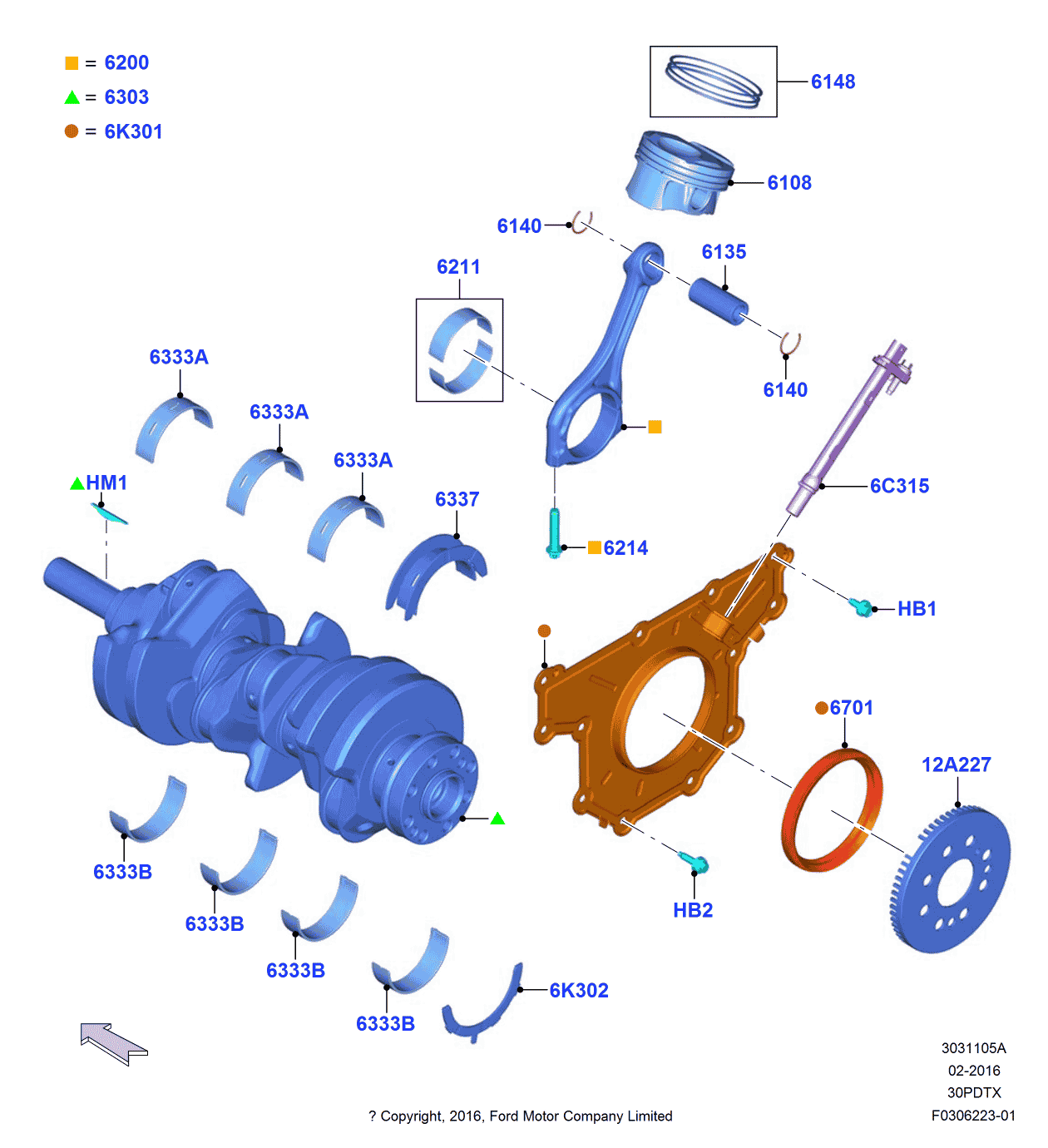 Ford GB8Z-6108-F Piston