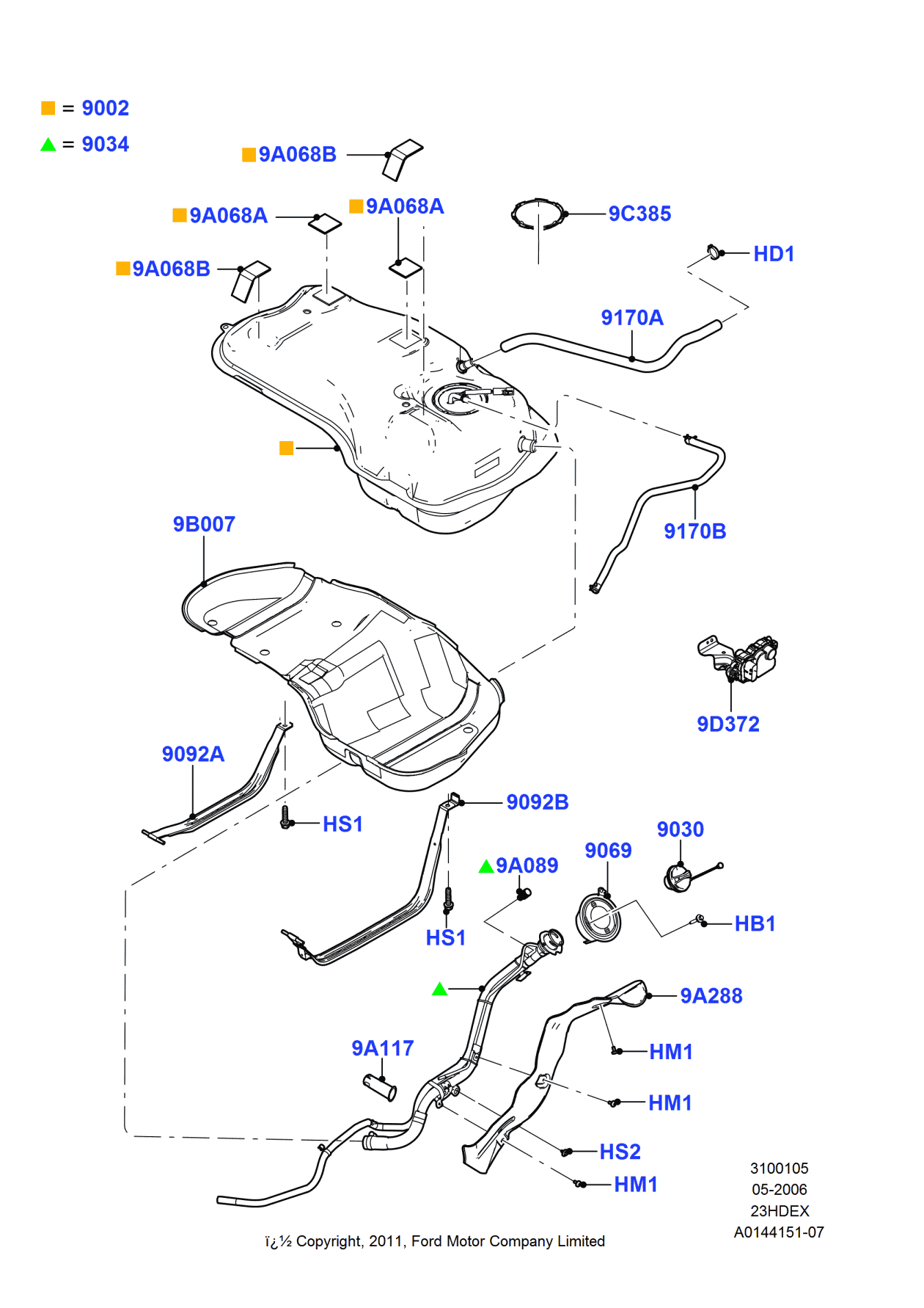 Ford 6L8Z-9030-BA Cap Assembly - Fuel Tank Filler
