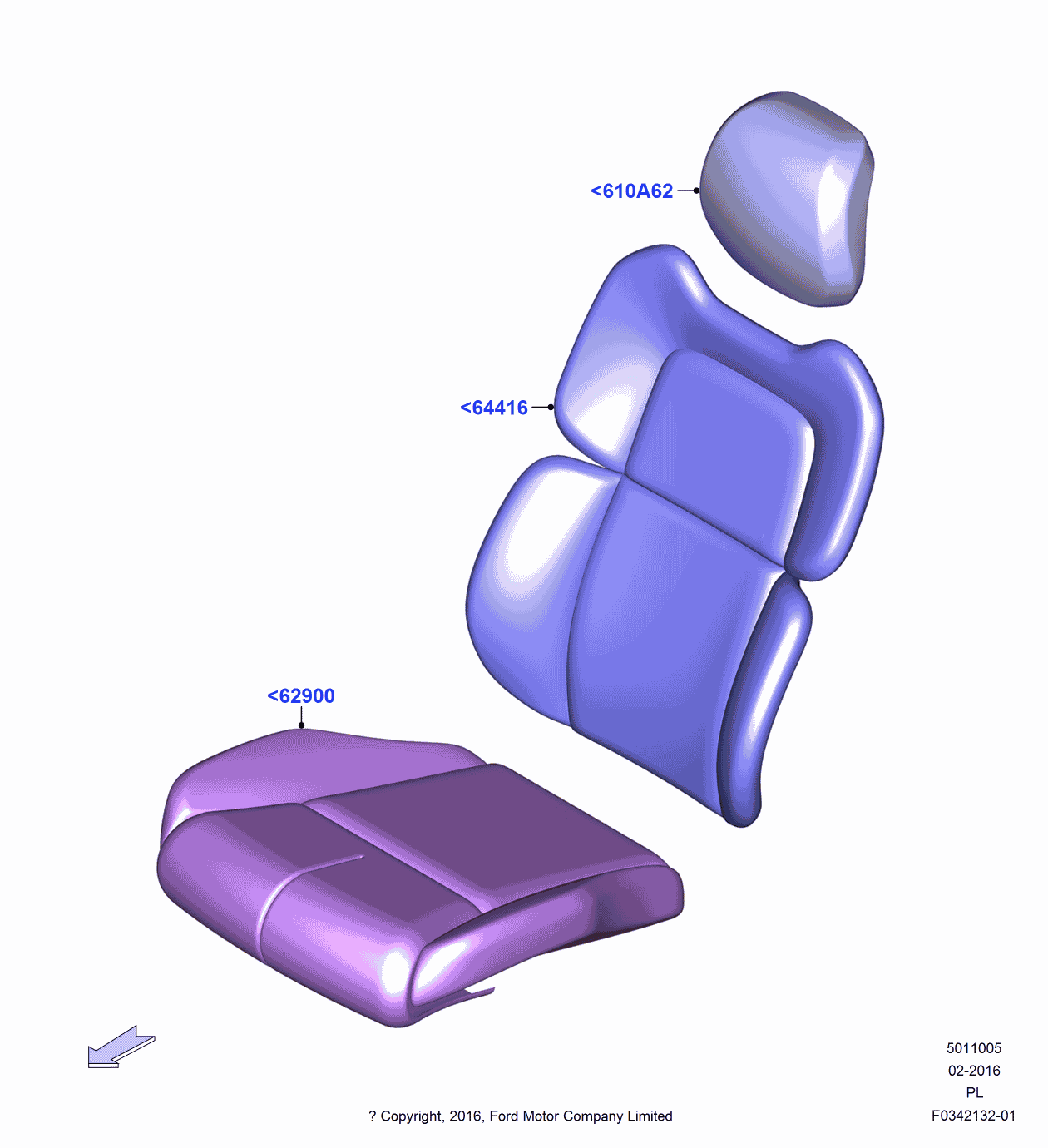 Ford GD9Z-54611A09-FM Head Rest Assembly
