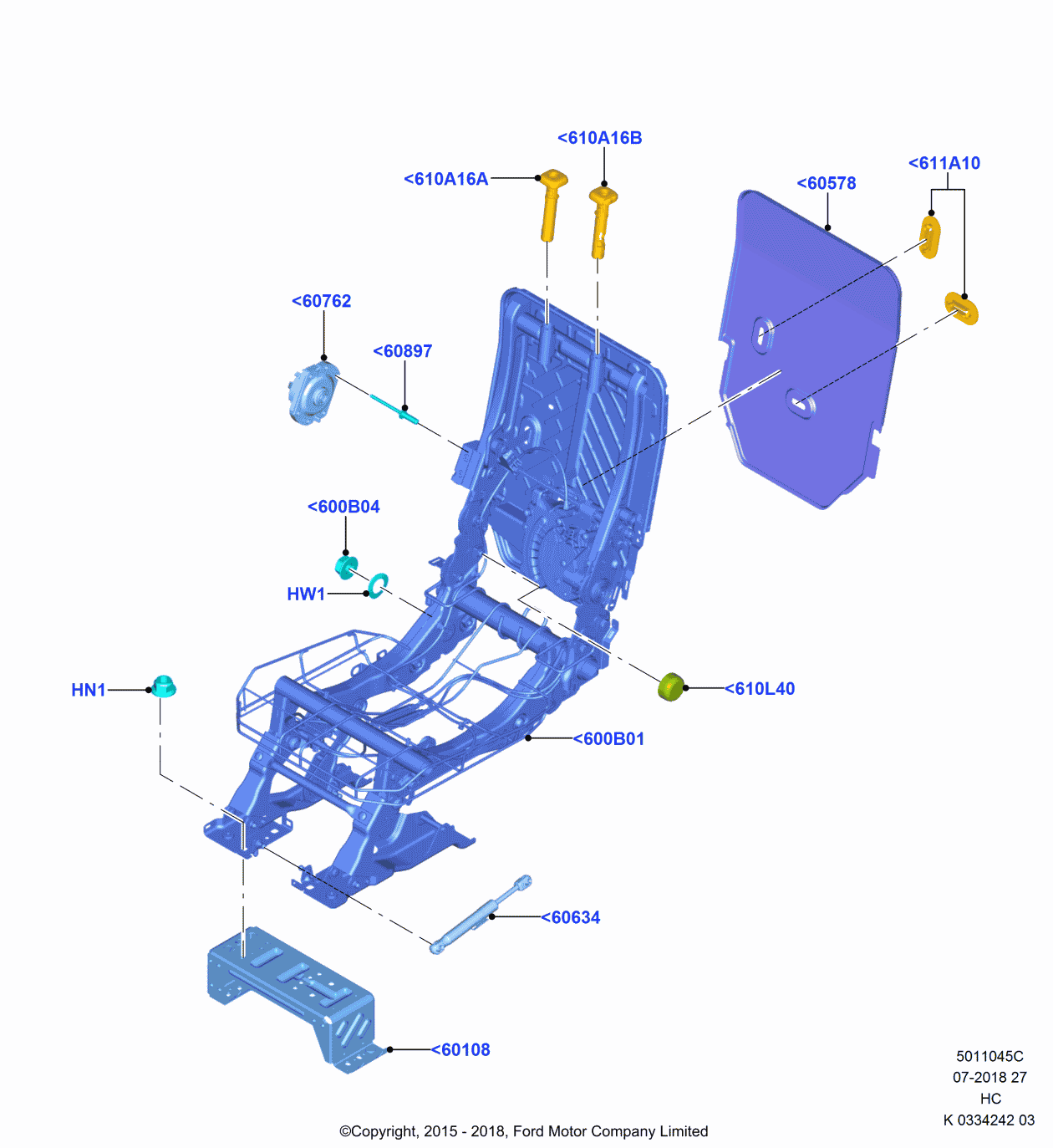 Ford -W520103-S303 Nut - Hexagon