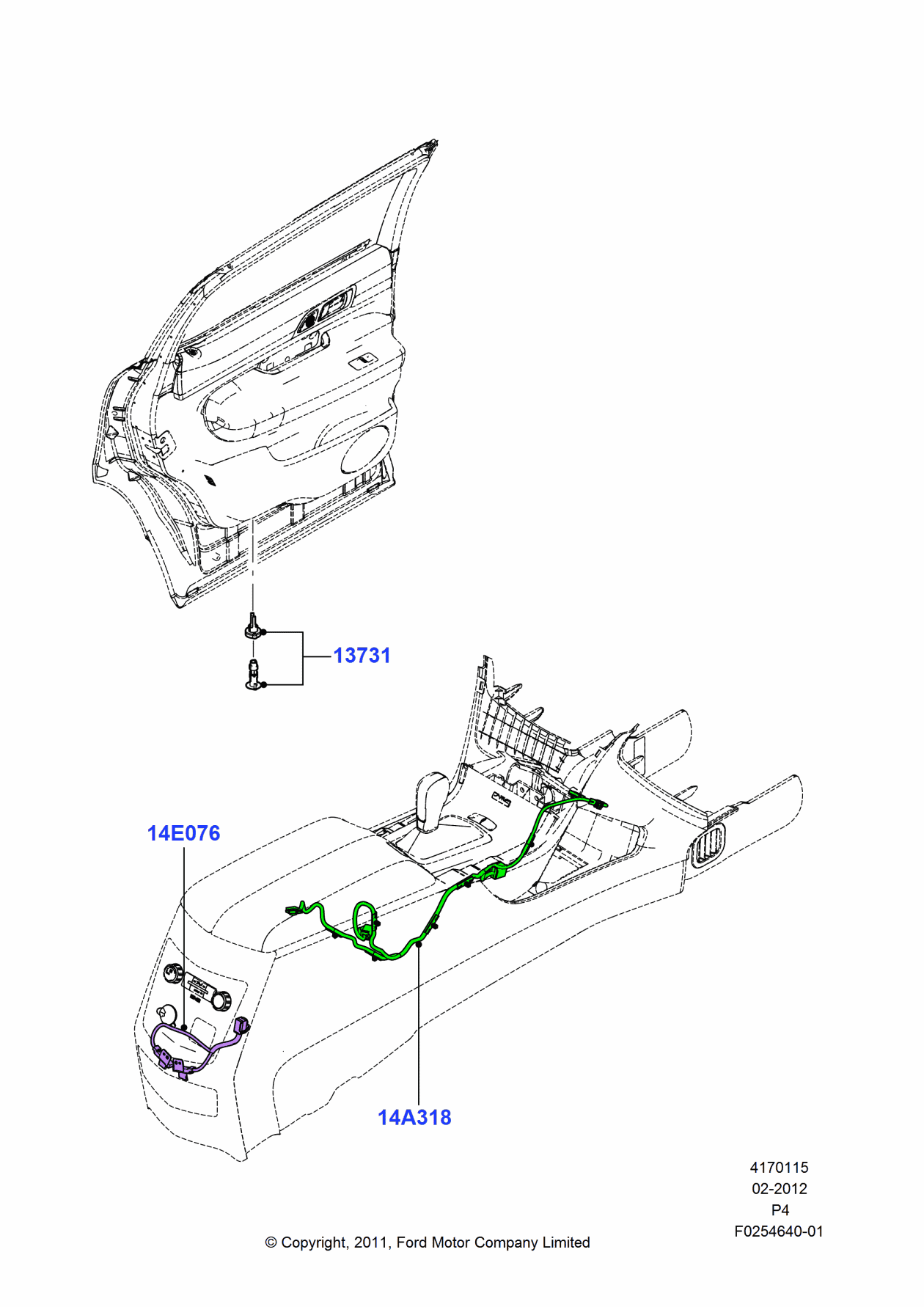 Ford BE9Z-14E076-A Wire Assembly