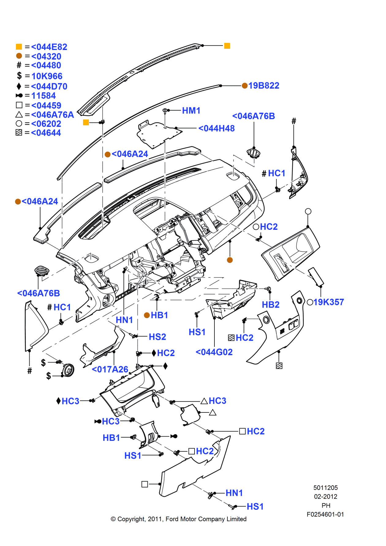Ford DG1Z-54046A76-BA Louvre Assembly - Vent Air