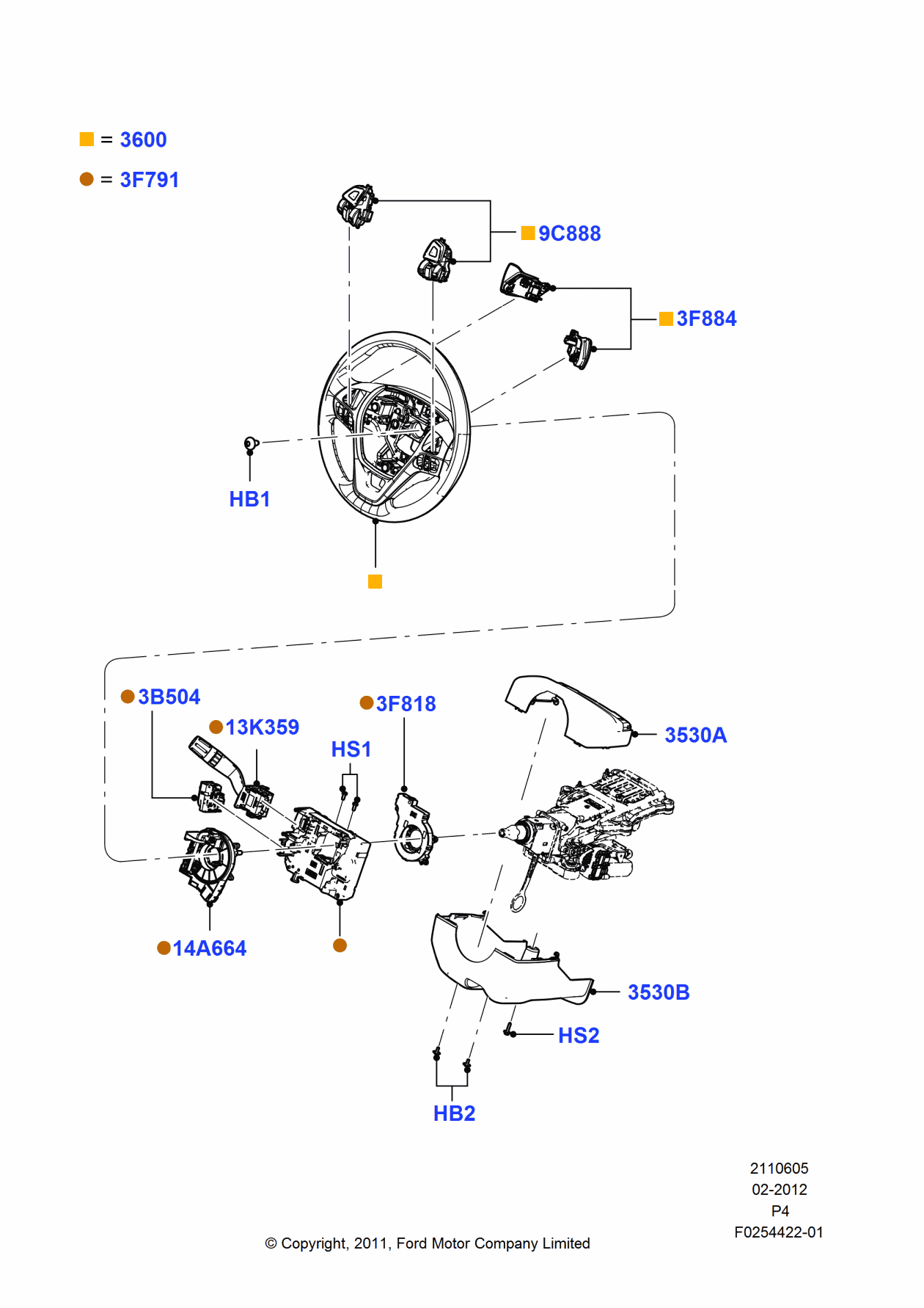 Ford EE9Z-3F791-CA Housing Assembly - Steering Column