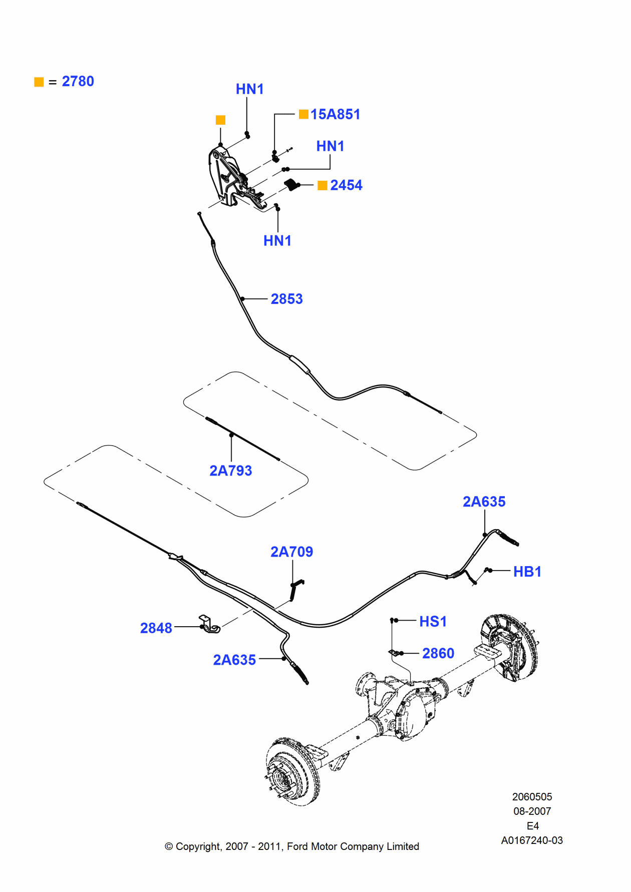 Ford GC2Z-2853-B Cable Assembly - Parking Brake