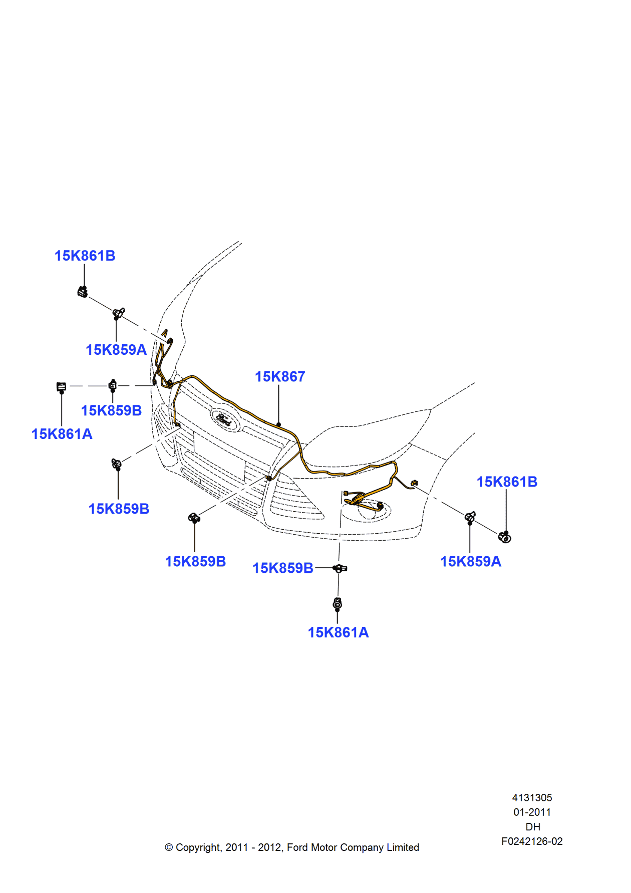 Ford F1EZ-15K867-AM Wire - Parking Distance Aid Sensor