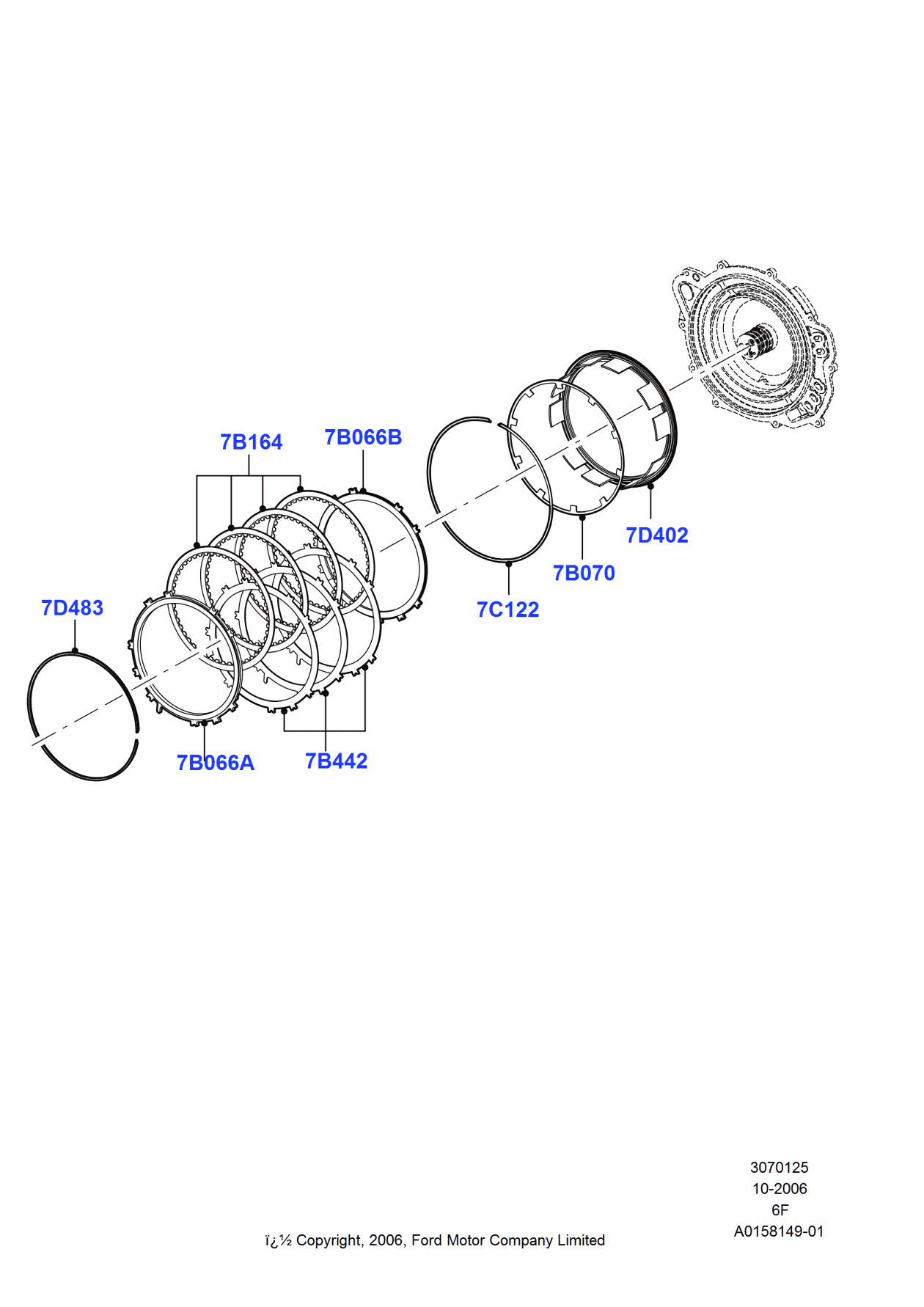 Ford 7T4Z-7D483-C Snap Ring