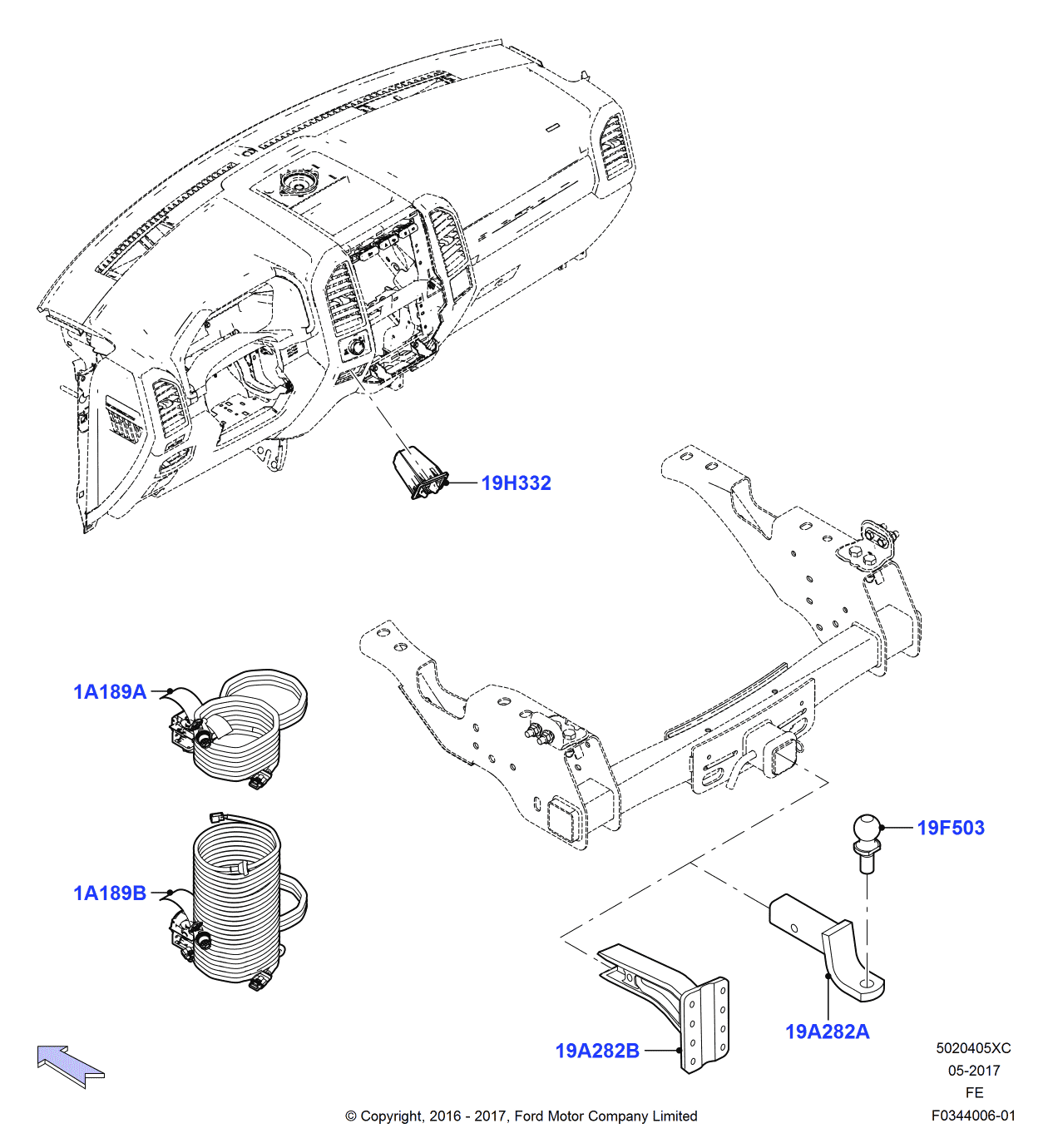 Ford HC3Z-19A282-A Kit - Tow Bracket