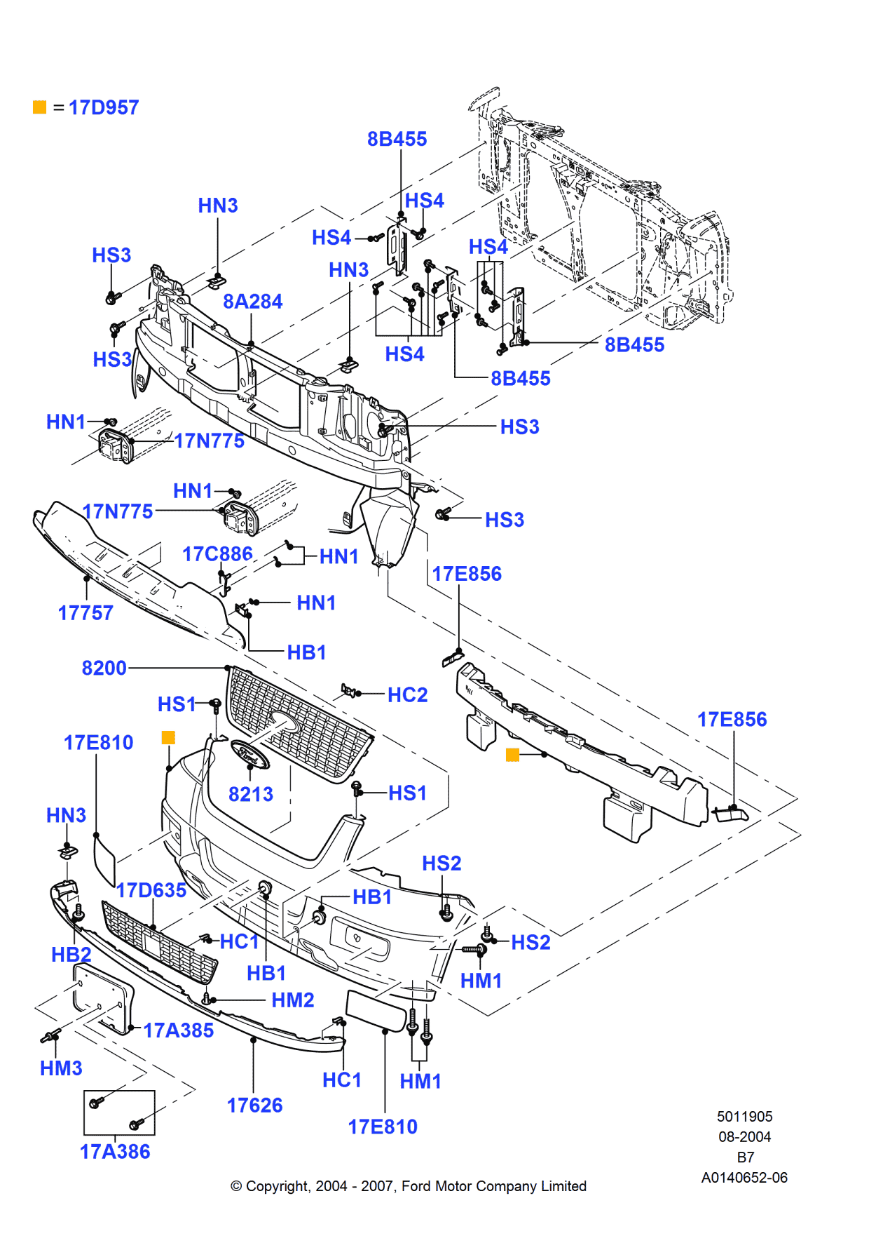 Ford 2L1Z-8200-BAACP Grille - Radiator