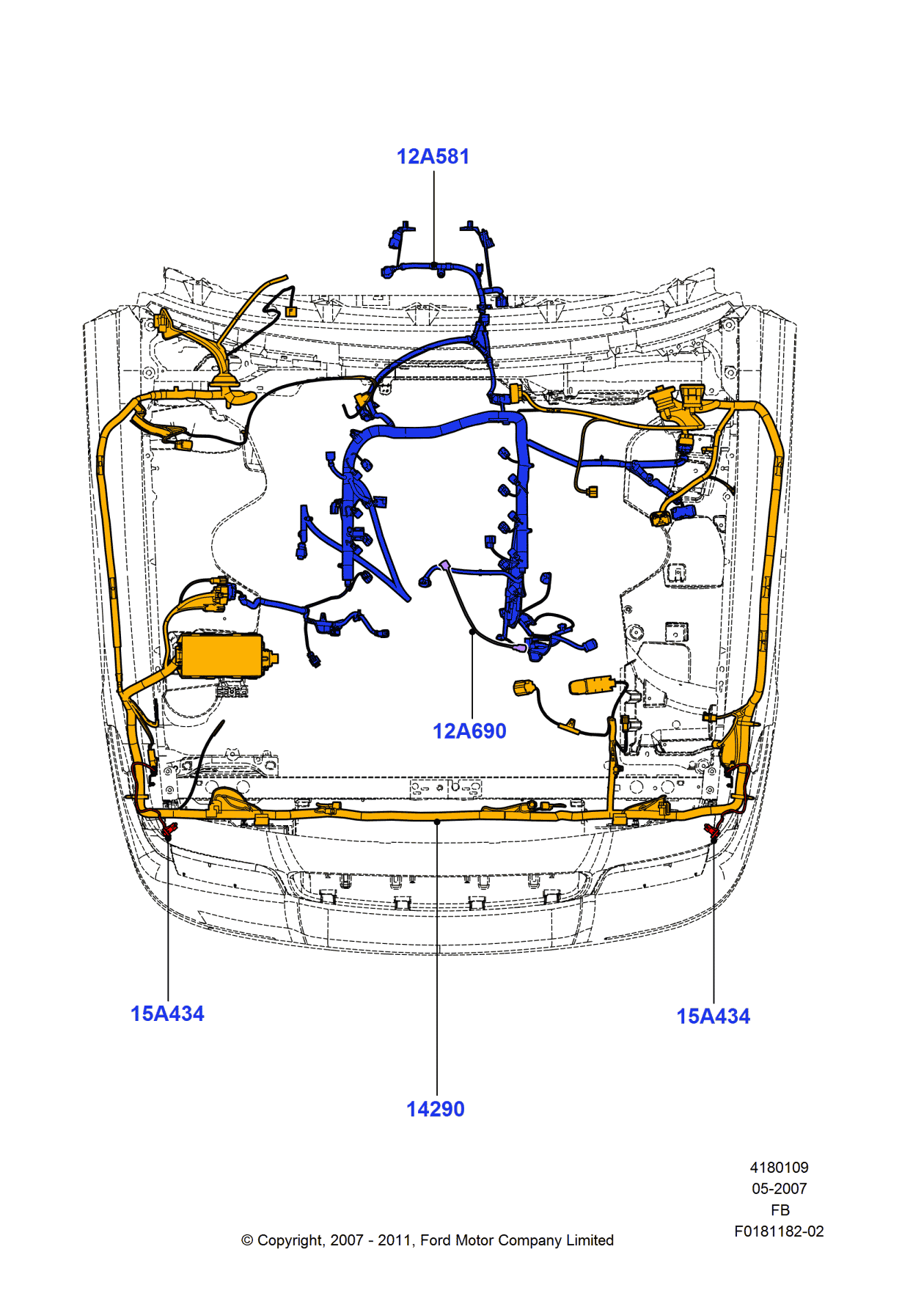 Ford 9W7Z-14290-BA Wiring Assembly