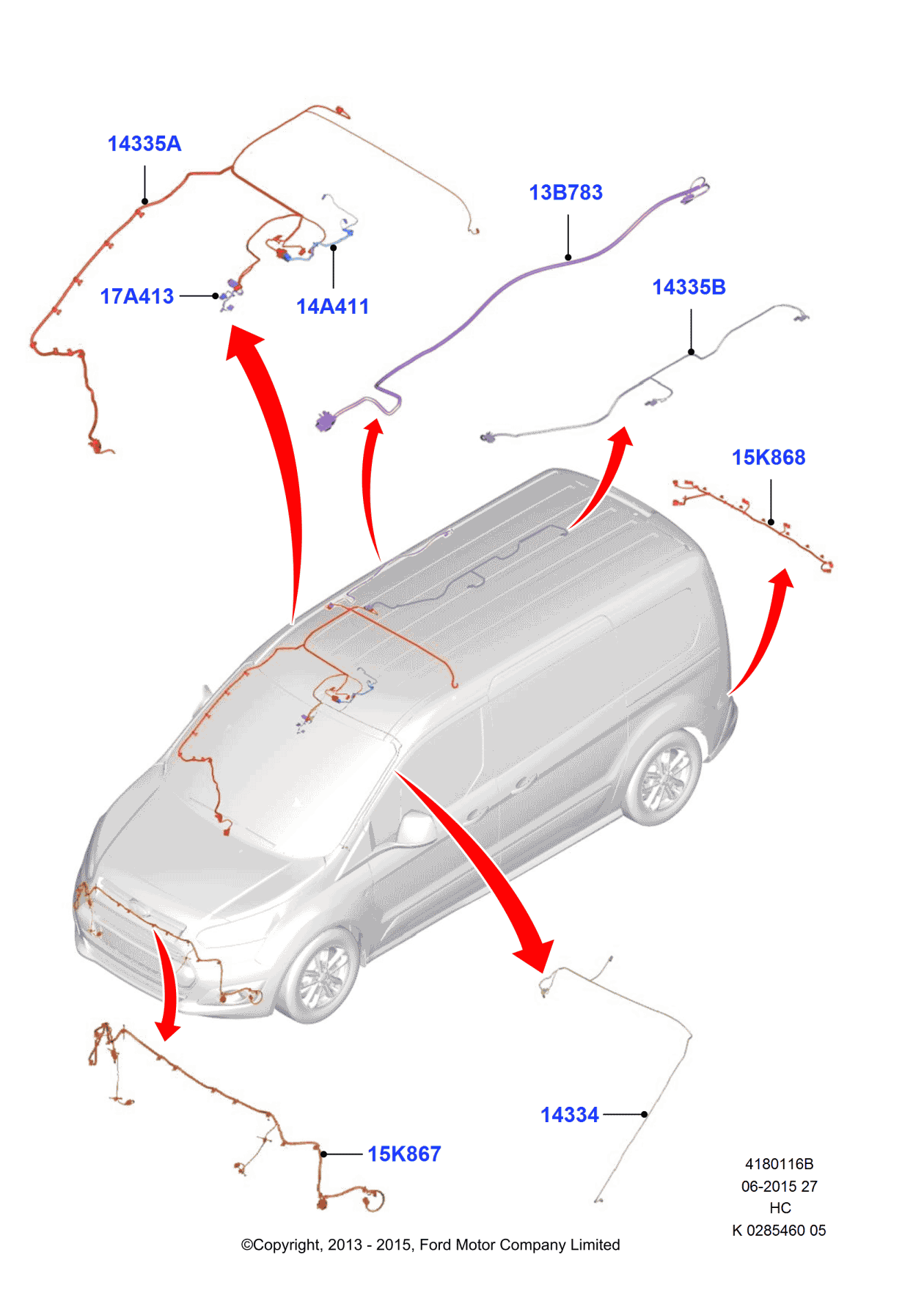 Ford FT1Z-15K867-B Wire - Parking Distance Aid Sensor