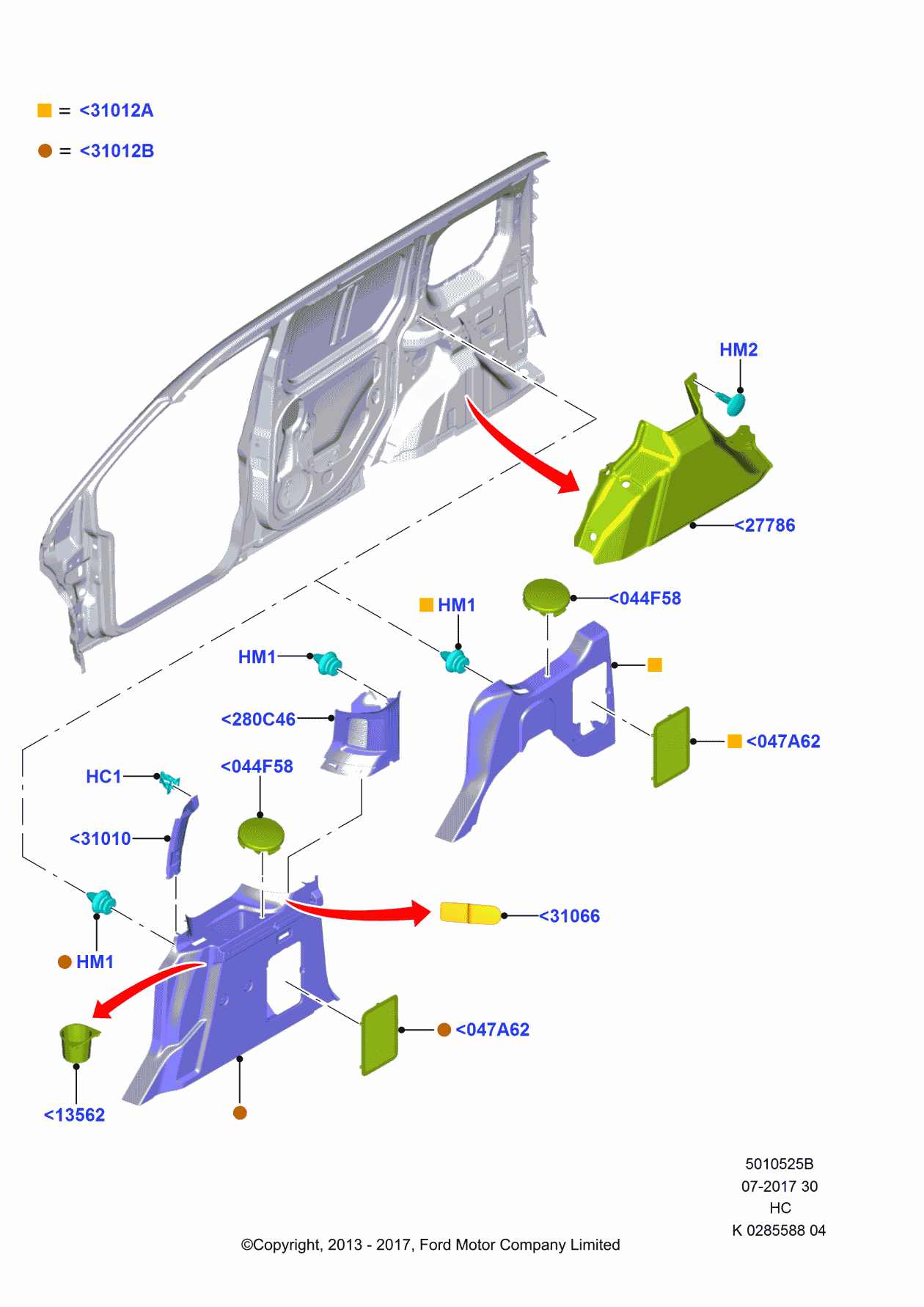 Ford FT1Z-1731013-CD Trim Assembly - Quarter, Driver Side