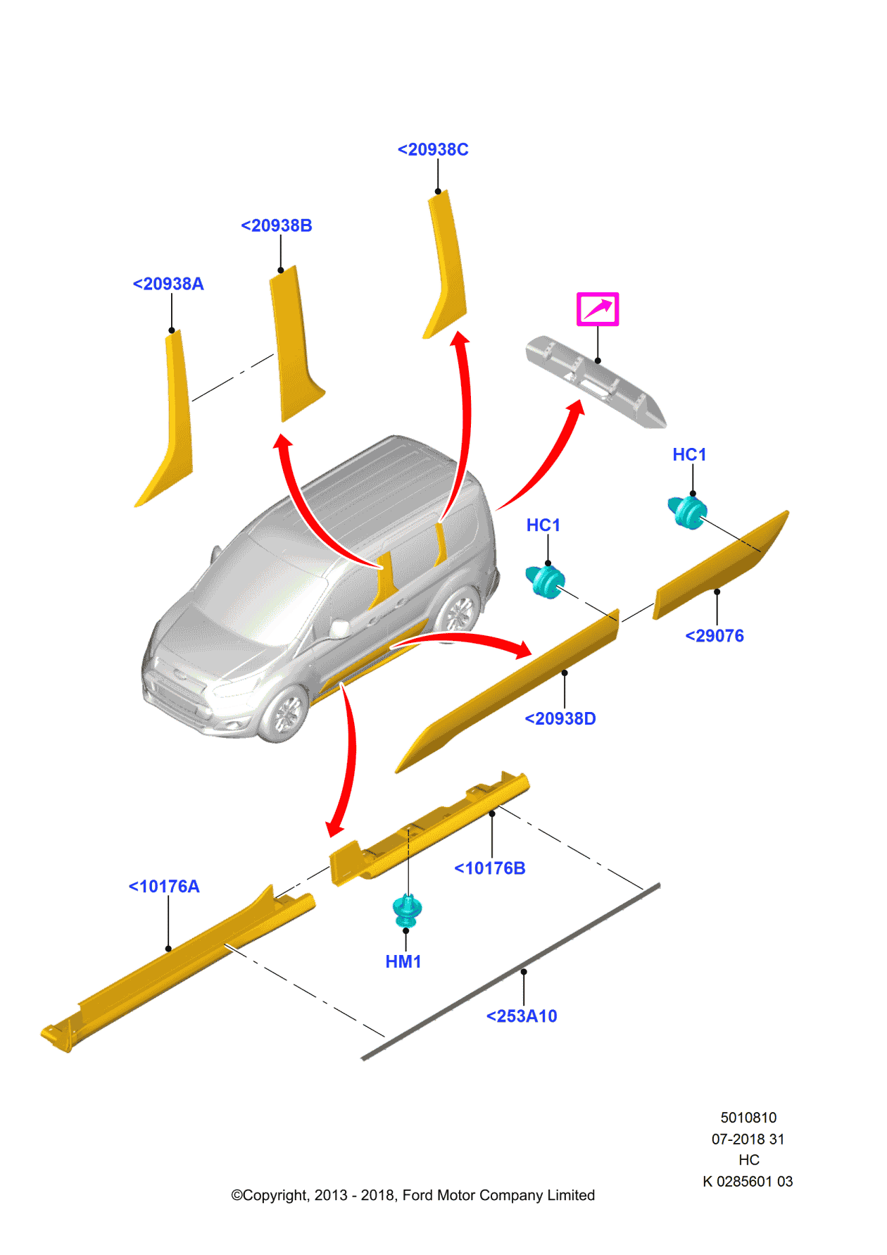 Ford DT1Z-5810176-BB Moulding, Passenger Side