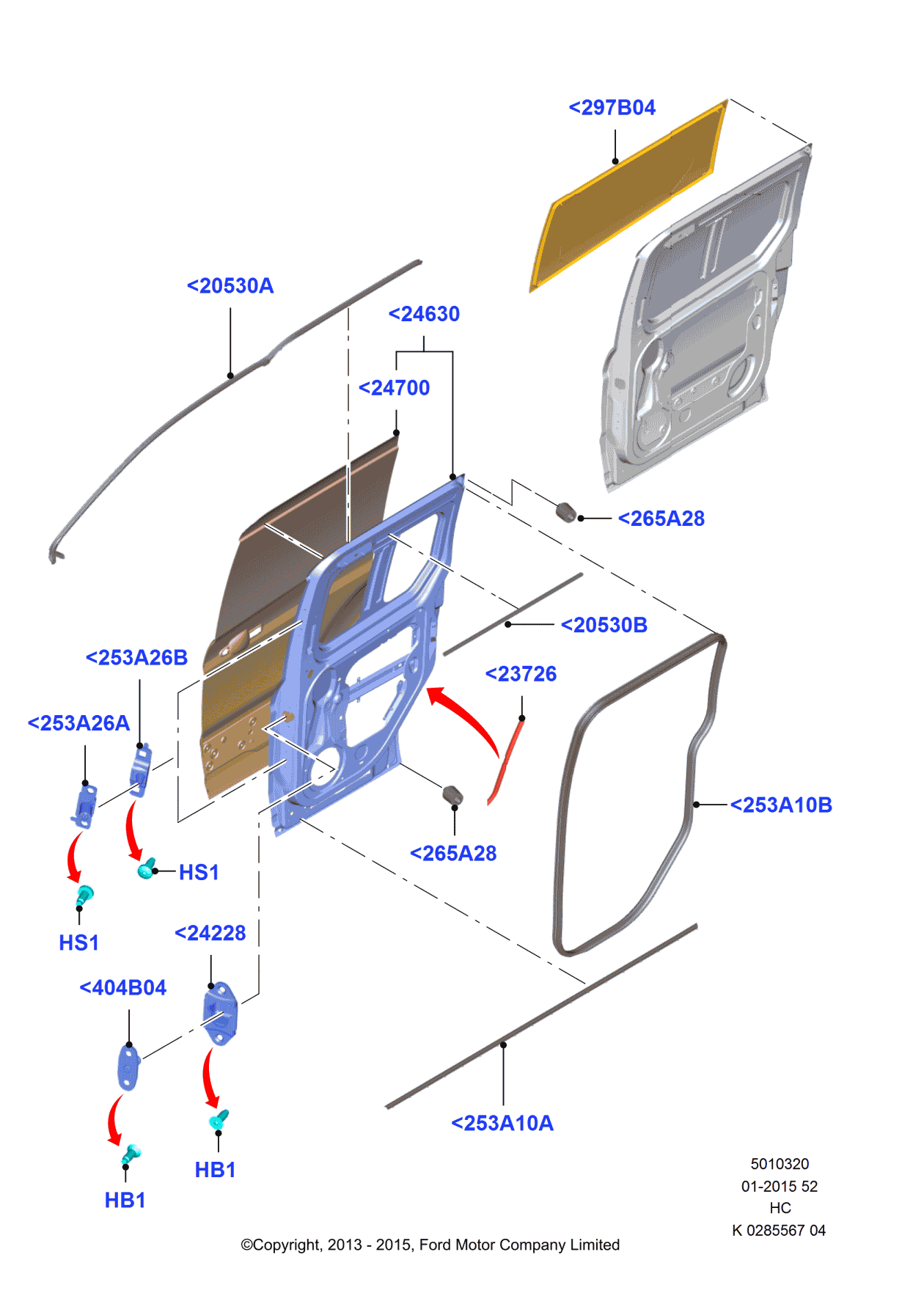 Ford JT1Z-6124622-B Door Assembly - Hinged Side Loading, Passenger Side