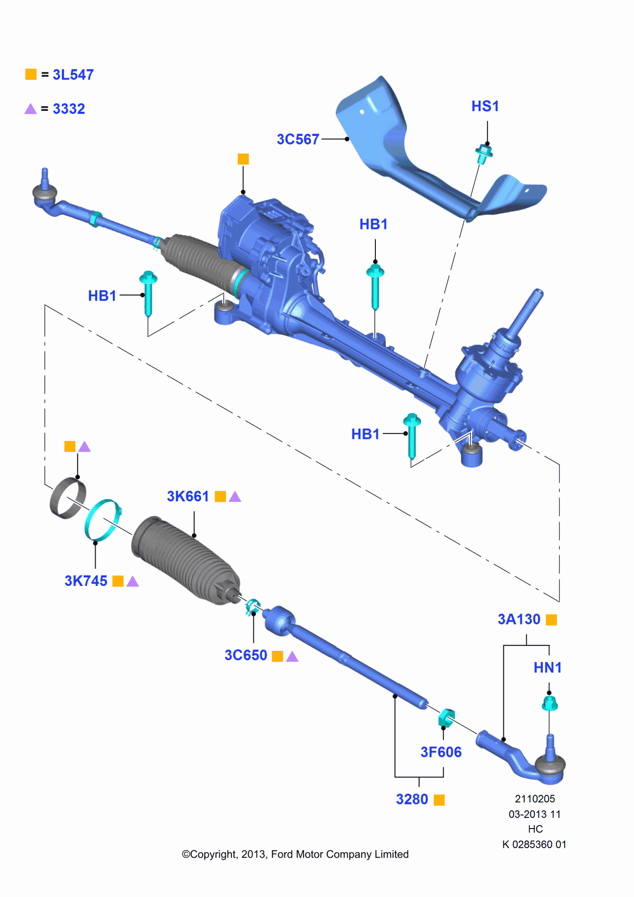 Ford KV6Z-3504-A Gear - Rack And Pinion Steering