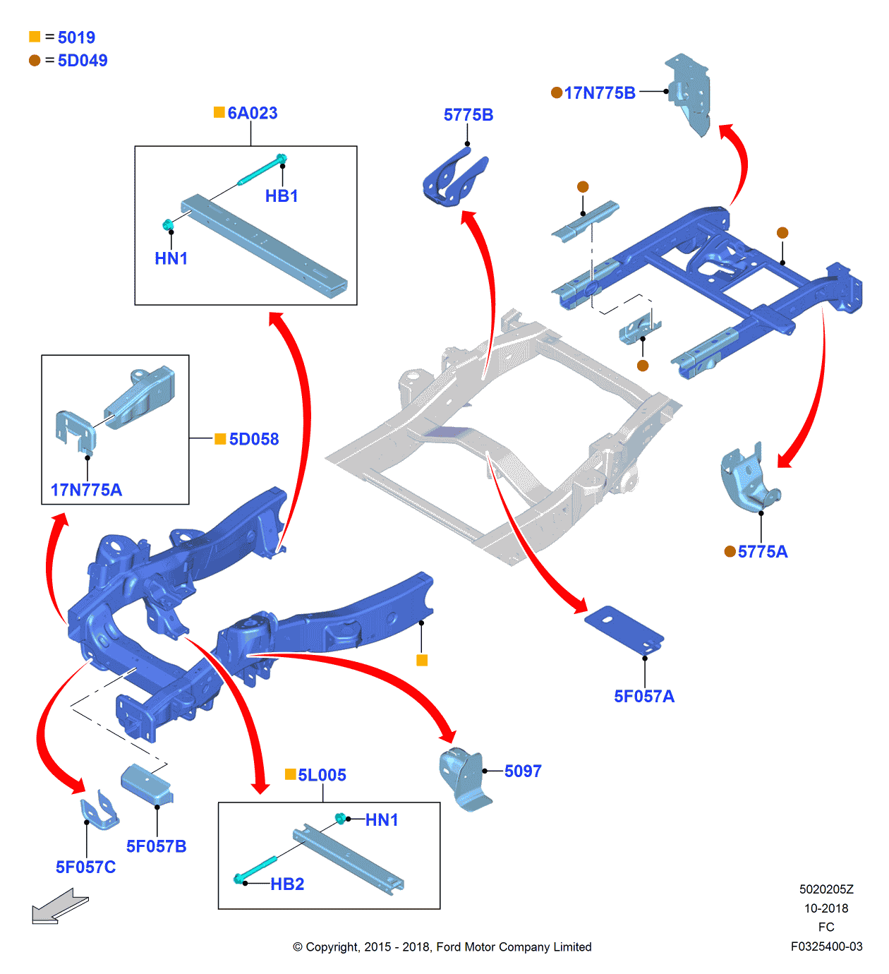 Ford FL3Z-5F057-B Kit - Bracket