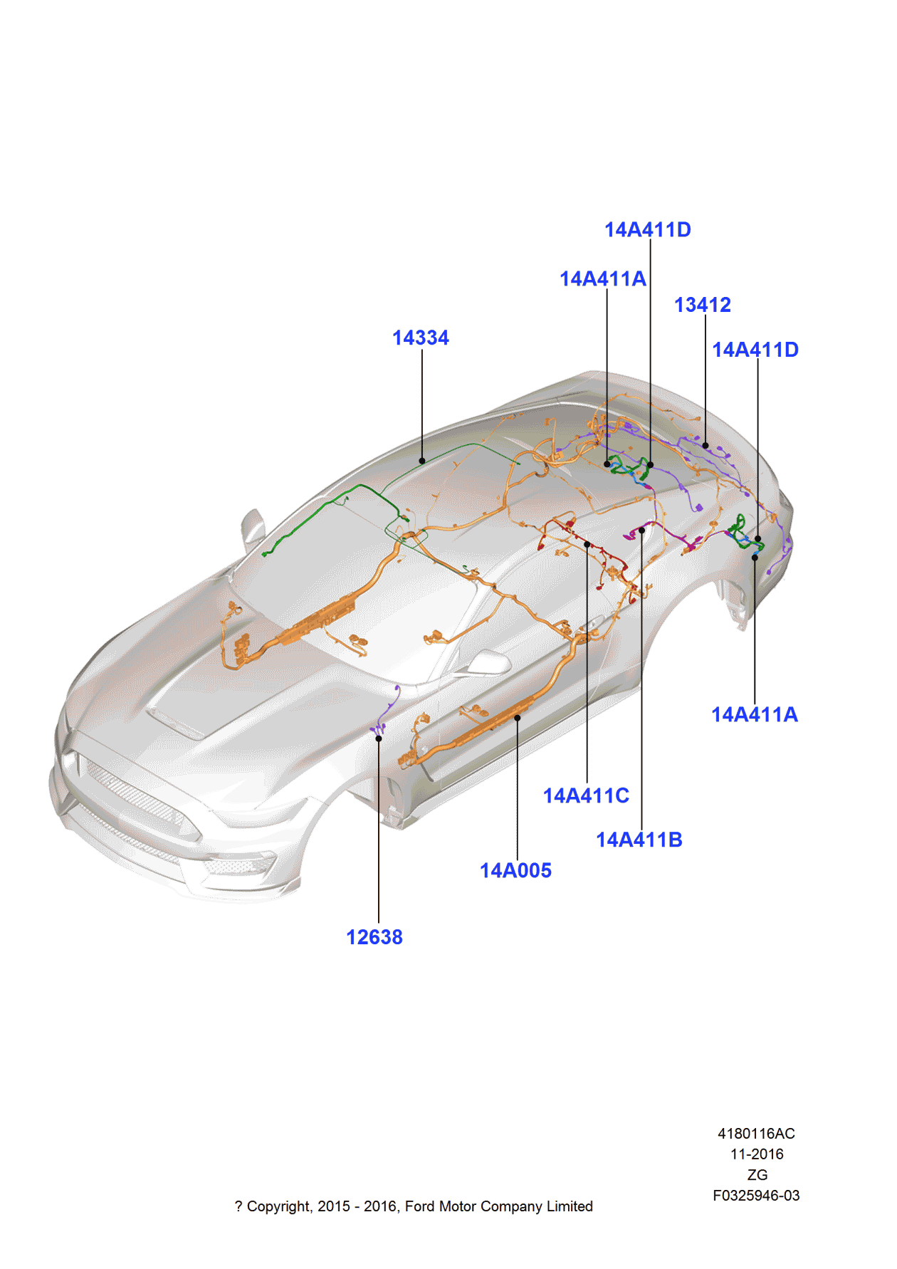 Ford FR3Z-14A411-K Wire Assembly