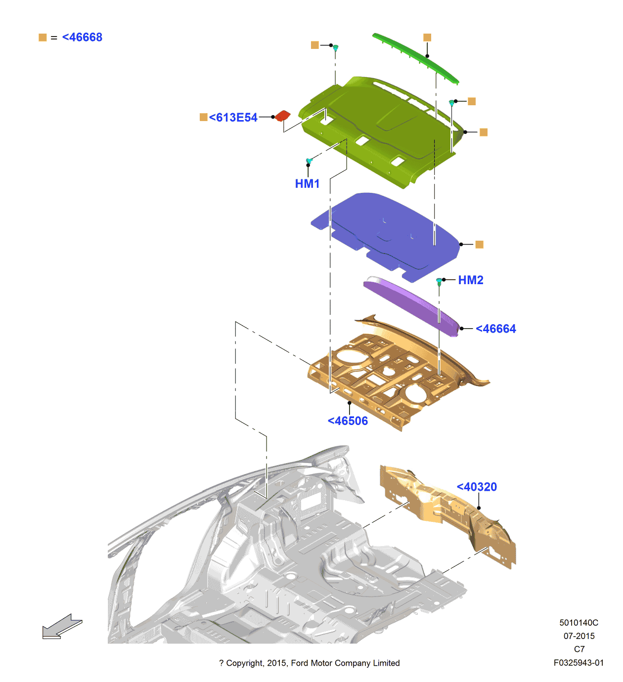 Ford DS7Z-5446668-BH Panel Assembly - Rear Package Tray Trim