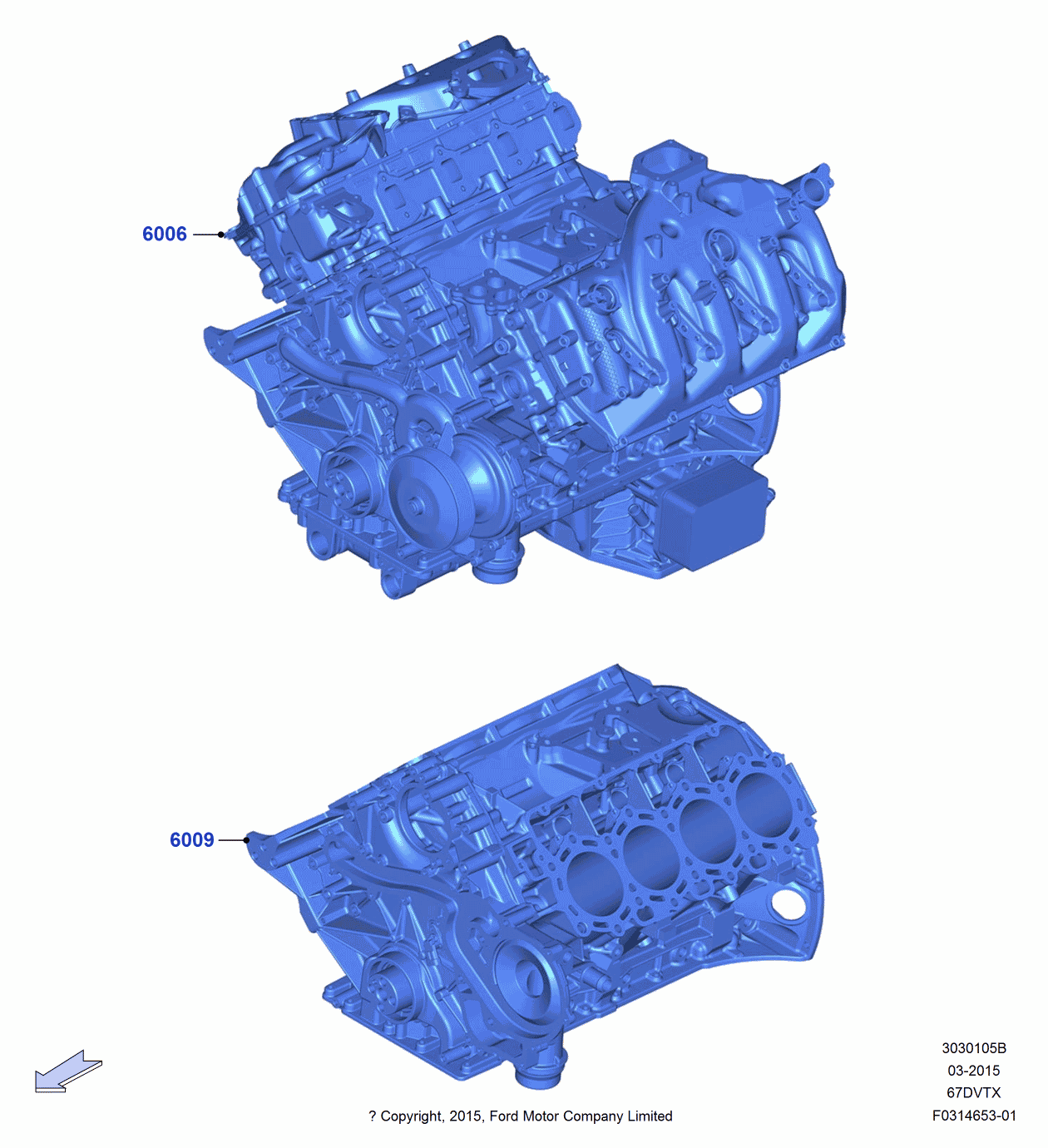 Ford FC3Z-6006-C Service Engine Assembly