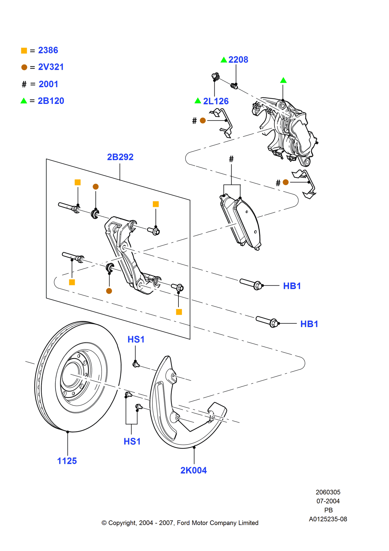 Ford G2MZ-2V001-AH Kit - Brake Lining