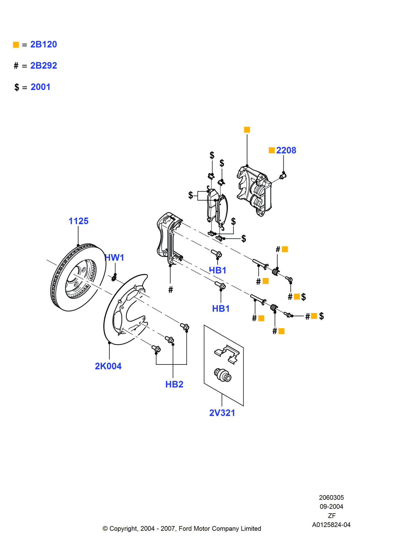 Ford G2MZ-2V001-AG Kit - Brake Lining