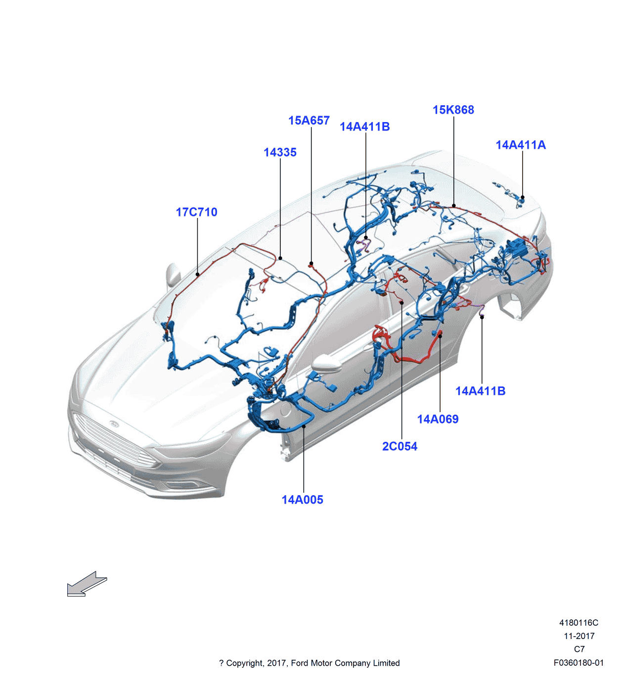Ford DS7Z-13412-B Socket And Wire Assembly - Lamp, Rear