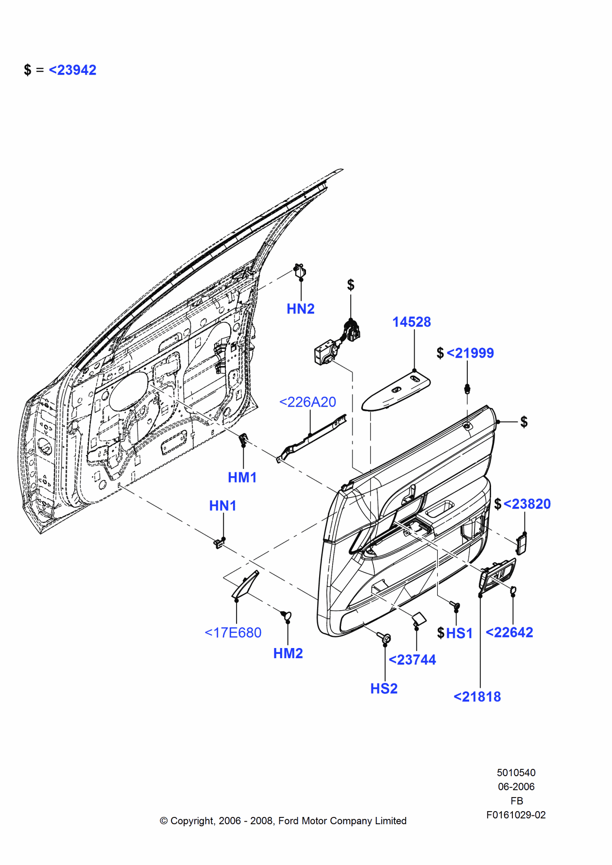 Ford 9W7Z-5423943-DB Panel Assembly - Door Trim, Driver Side