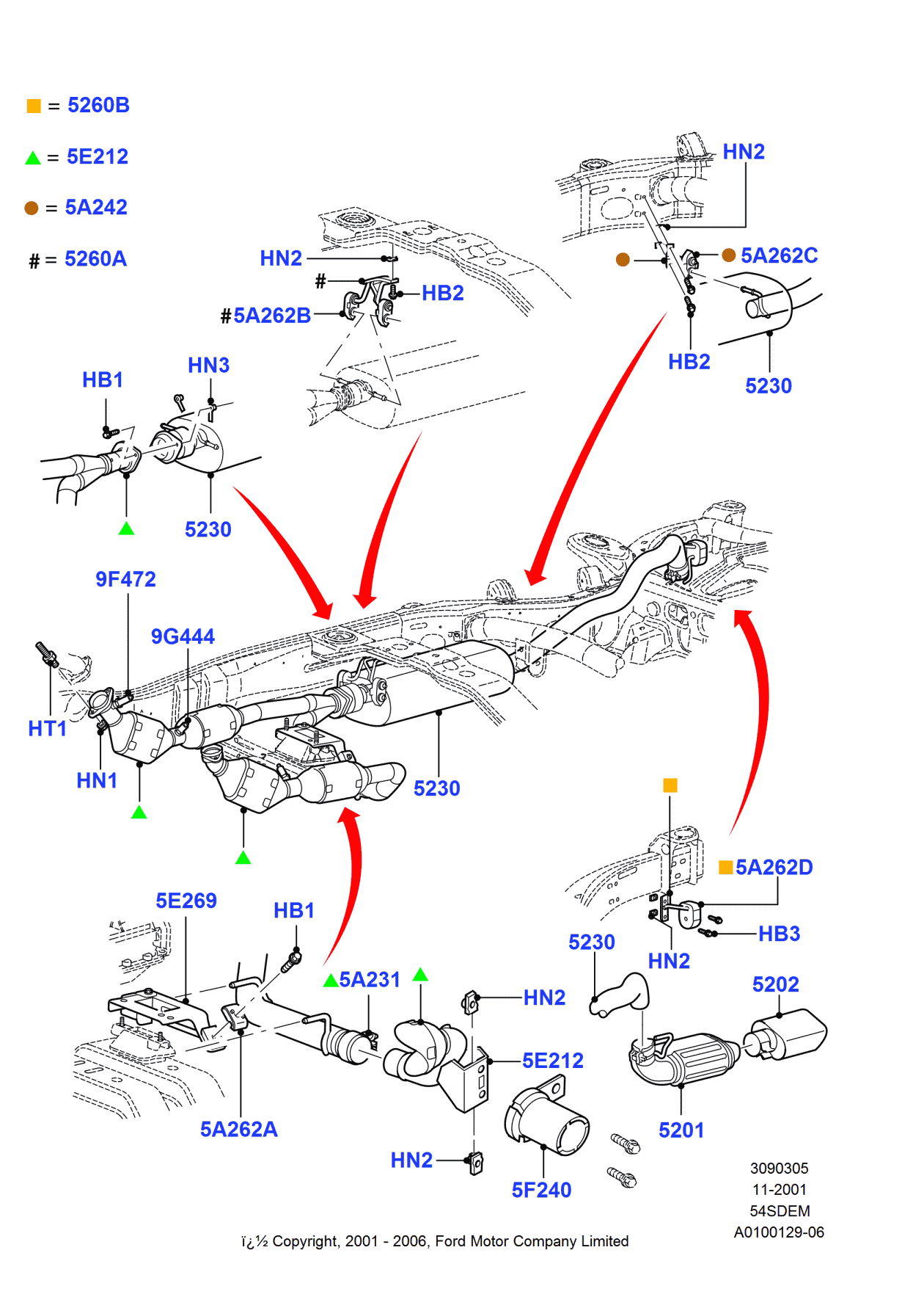 Ford 2L1Z-5260-AA Bracket - Exhaust Brake Support