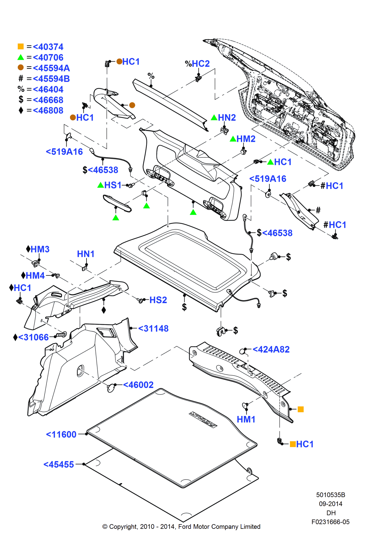 Ford CM5Z-5831066-AB Retainer - Body Side Trim