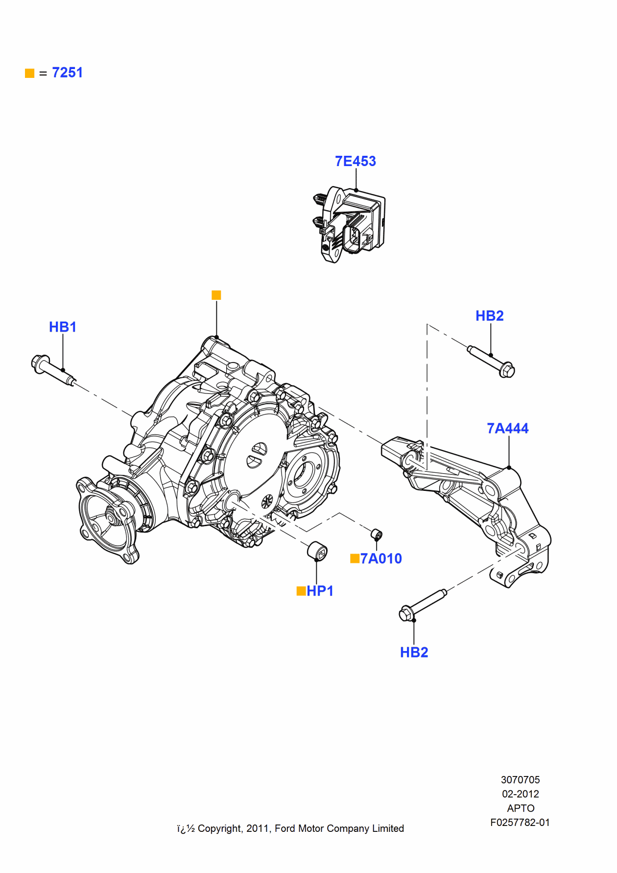 Ford DA8Z-7251-B Power Take Off Assembly