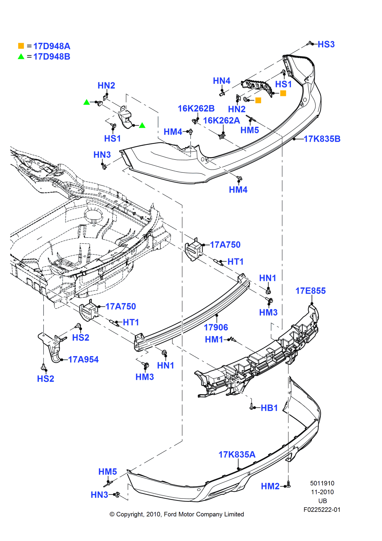 Ford BB5Z-17F828-EACP Bumper - Extension