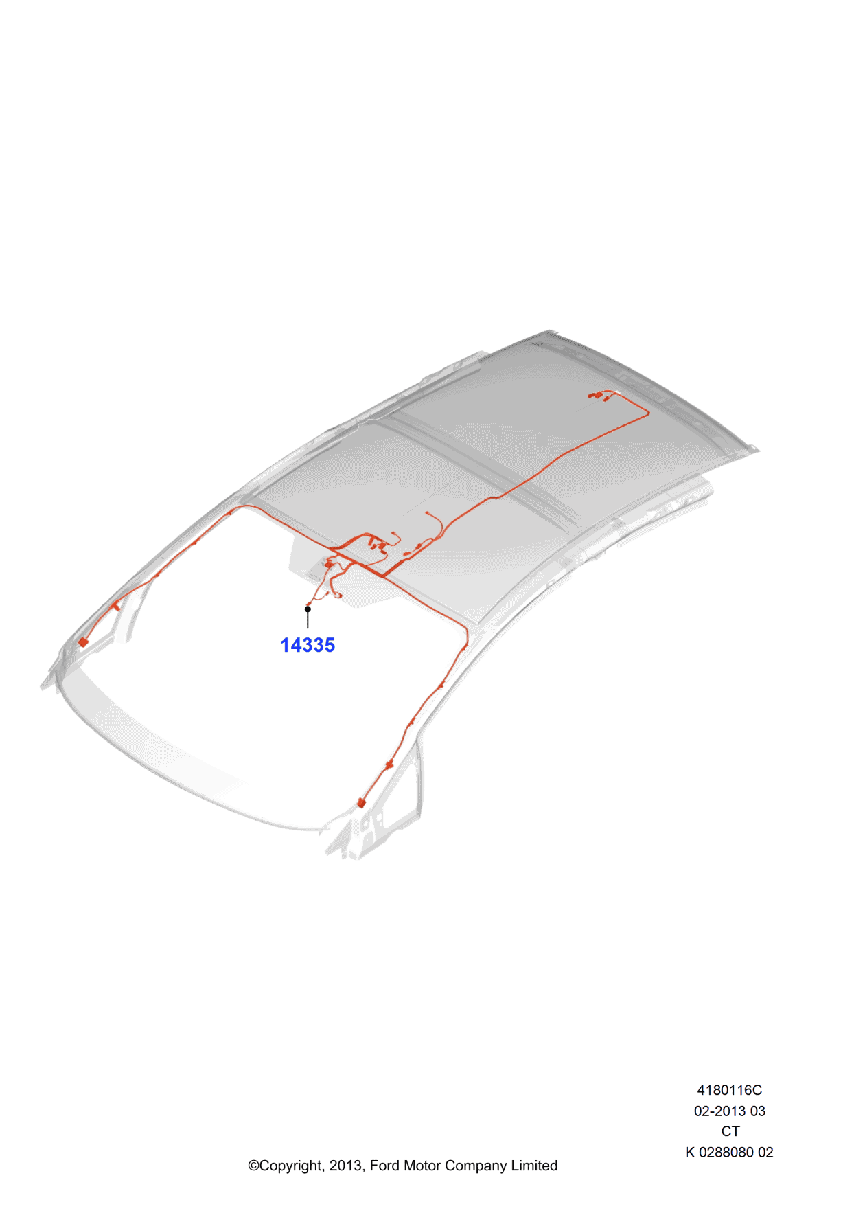 Ford D2BZ-14335-B Wire Assembly