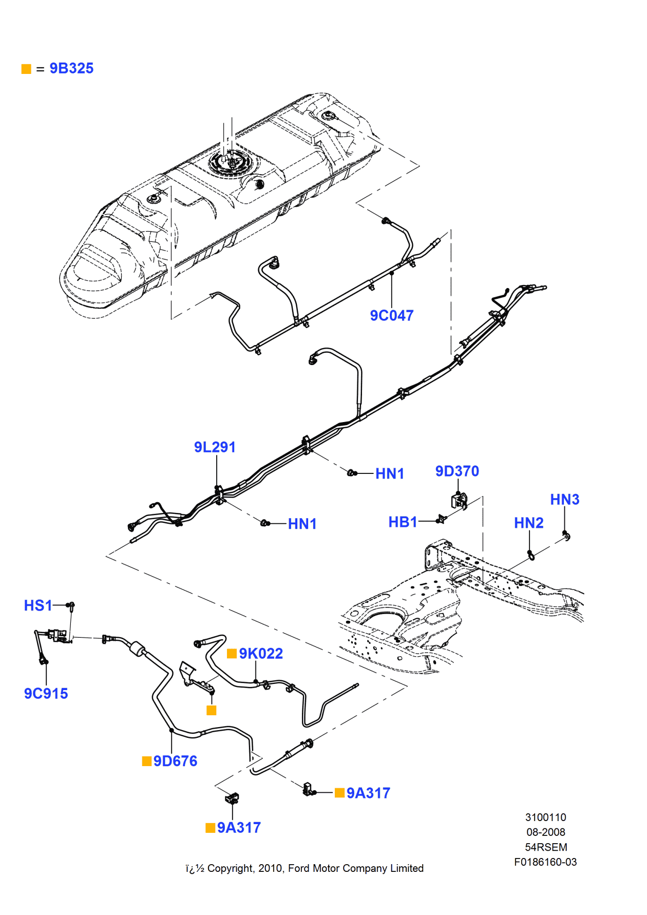Ford 9C2Z-9B325-F Bracket - Fuel Tube Support