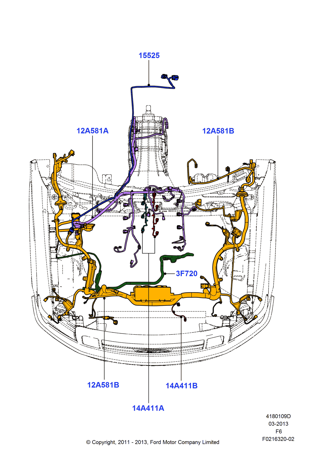 Ford DL3Z-12A581-CAB Wire Assembly
