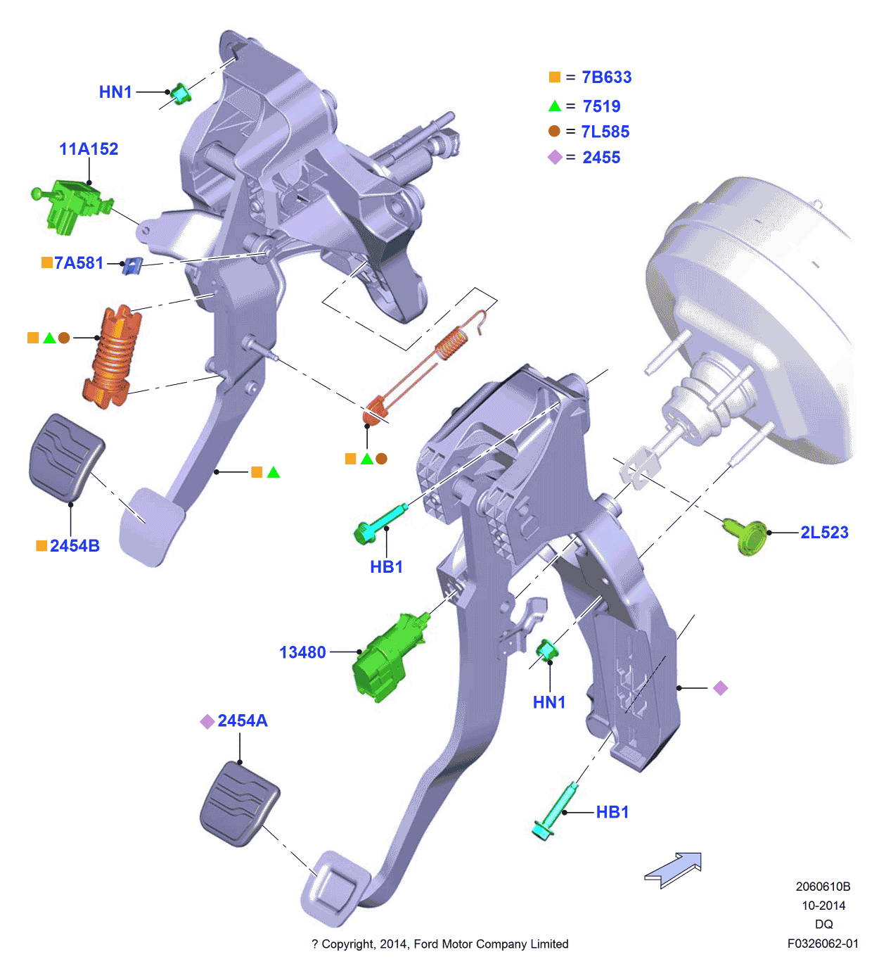 Ford DG9Z-2454-F Pad - Pedal