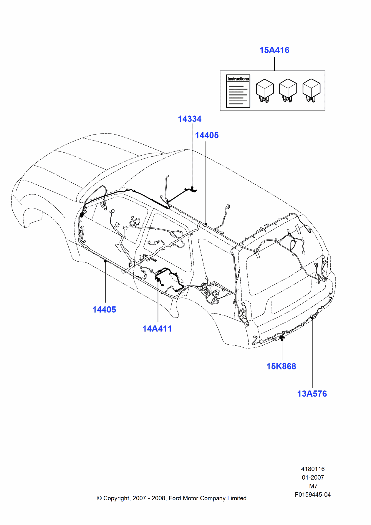 Ford AT2Z-15K868-DA Wire - Parking Distance Aid Sensor