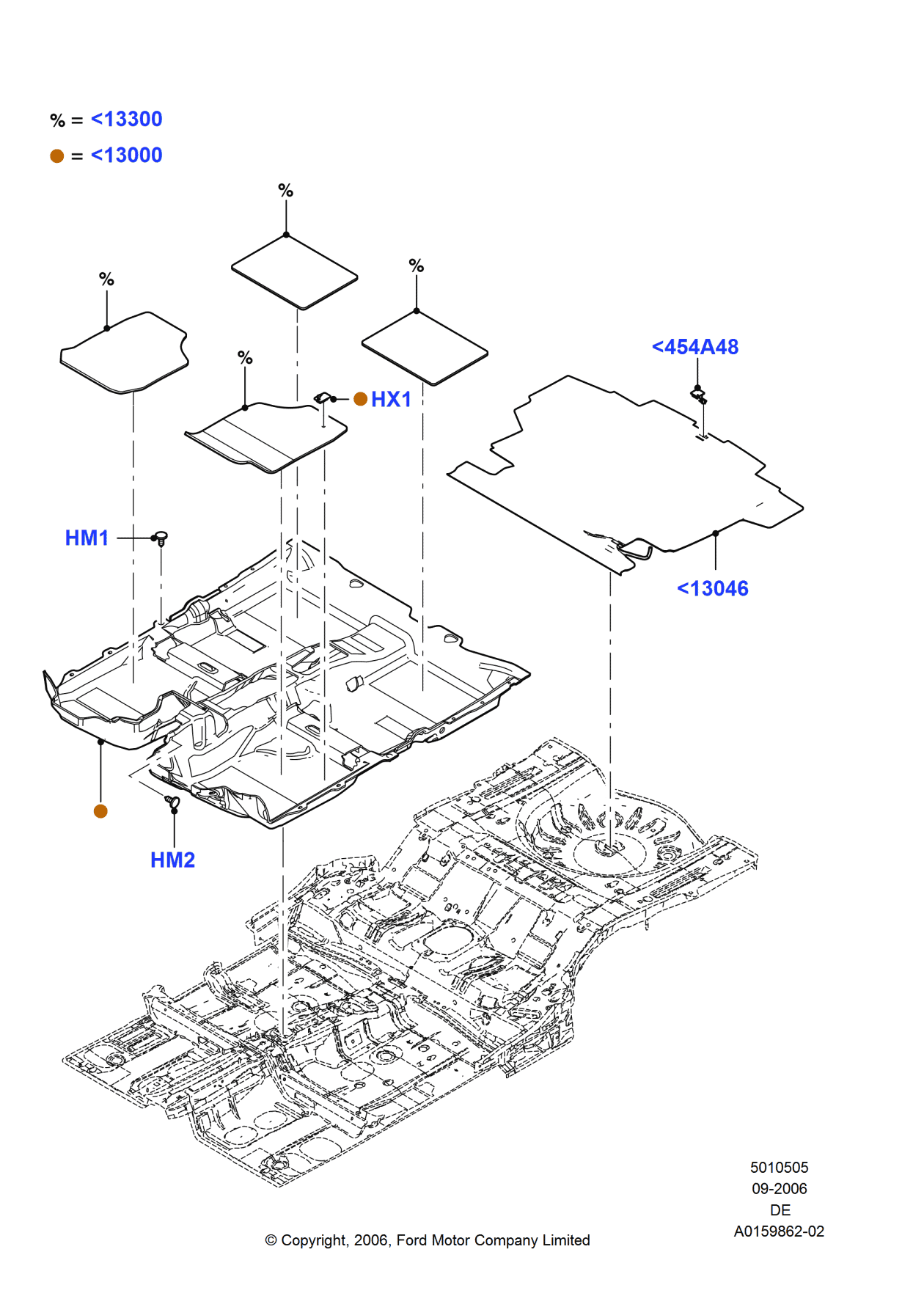 Ford 7H6Z-5413300-BF Kit - Floor Contour Mat
