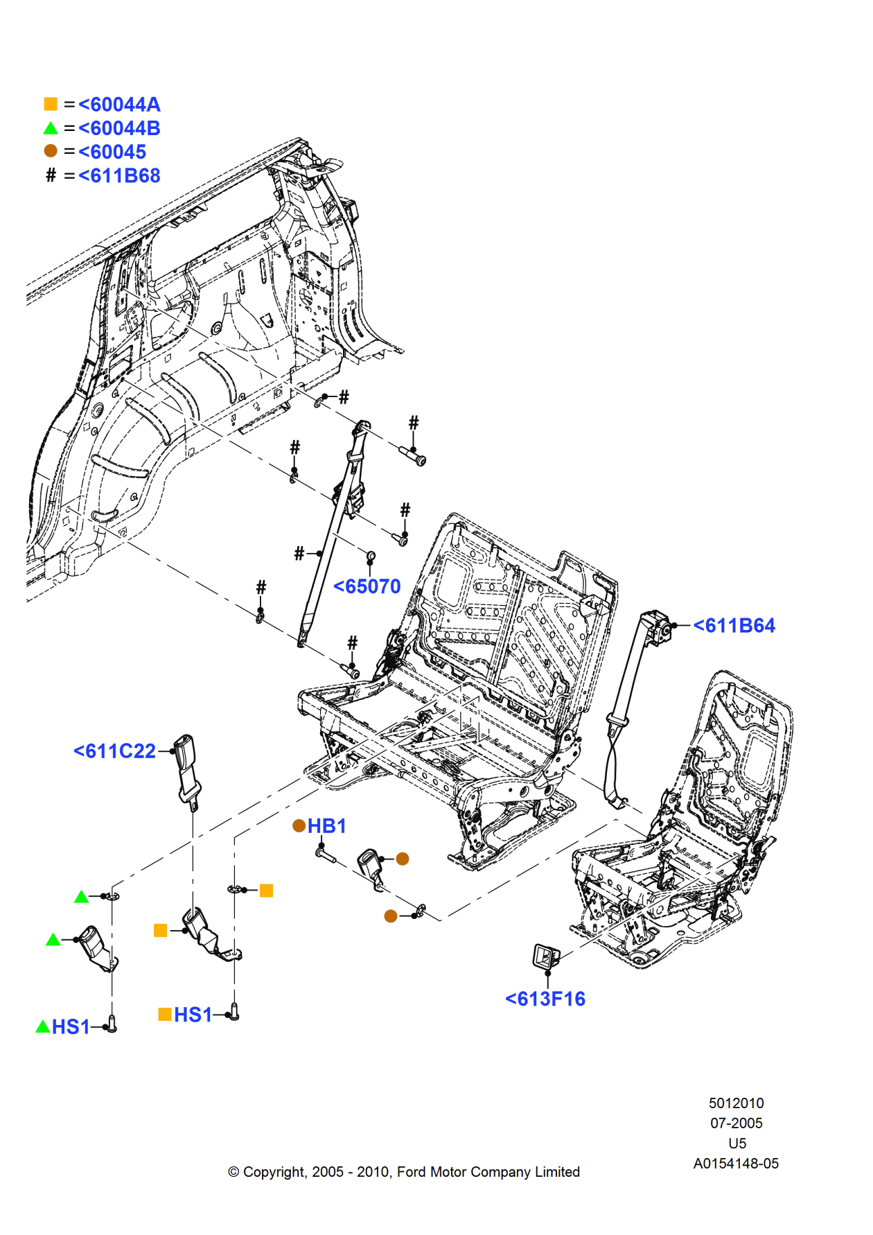 Ford 6L2Z-7860044-AC Buckle Assembly - Seat Belt