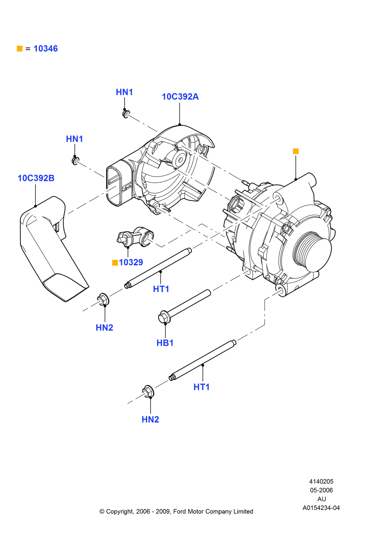 Ford G2MZ-10346-CJ Alternator Assembly