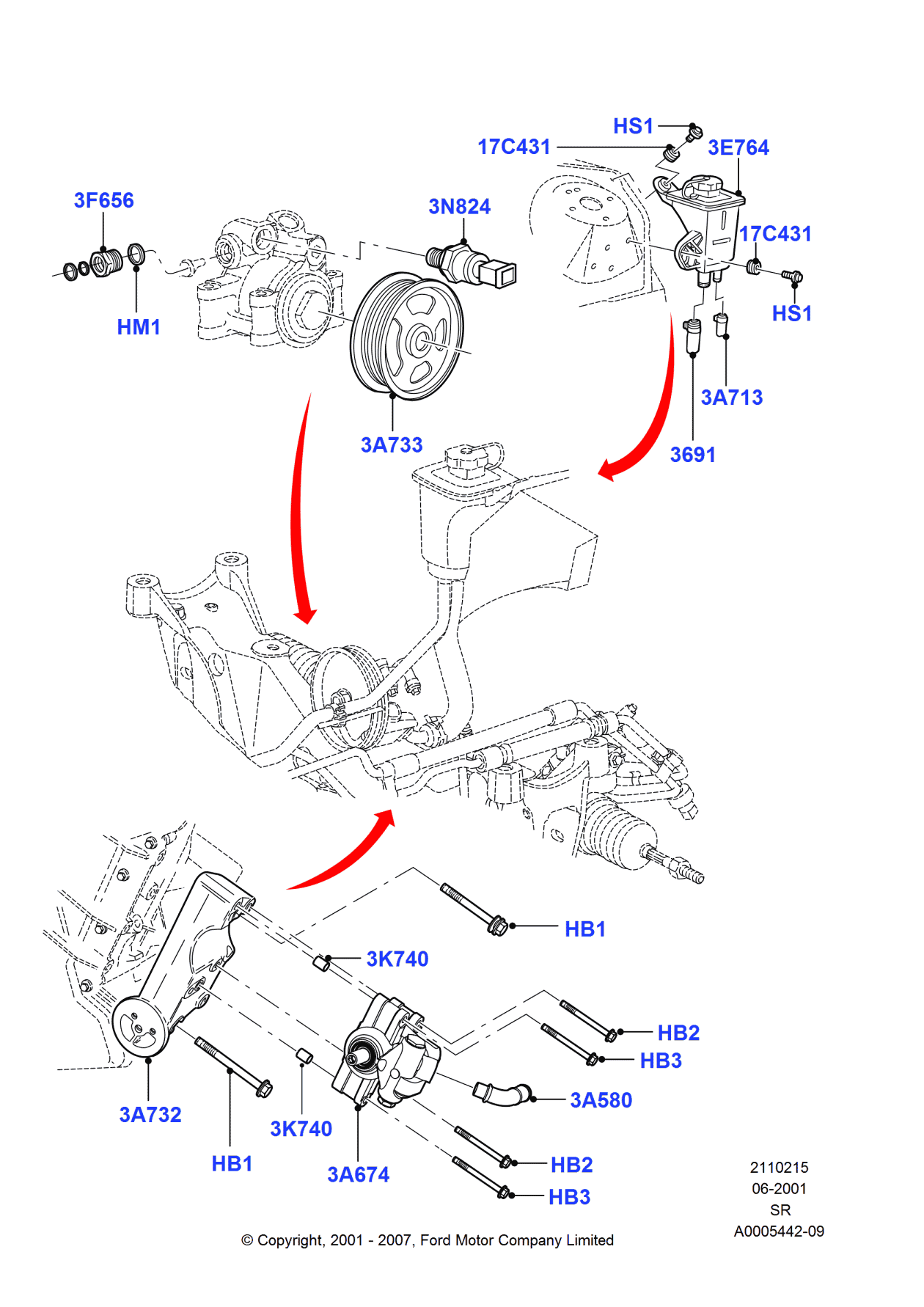 Ford EU2Z-3V674-FRM Pump Assembly - Power Steering
