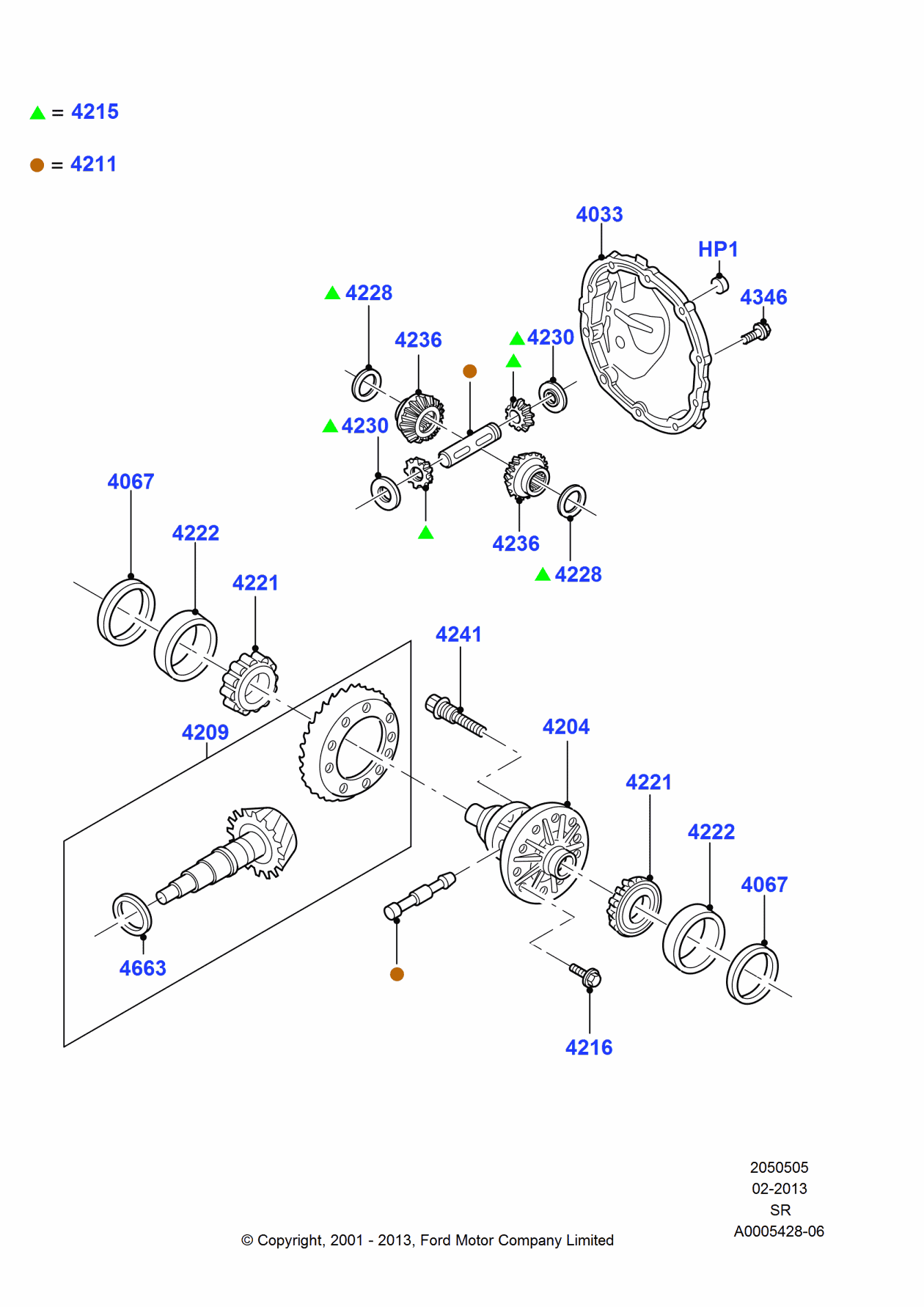 Ford 2R8Z-4236-AA Gear - Differential Side