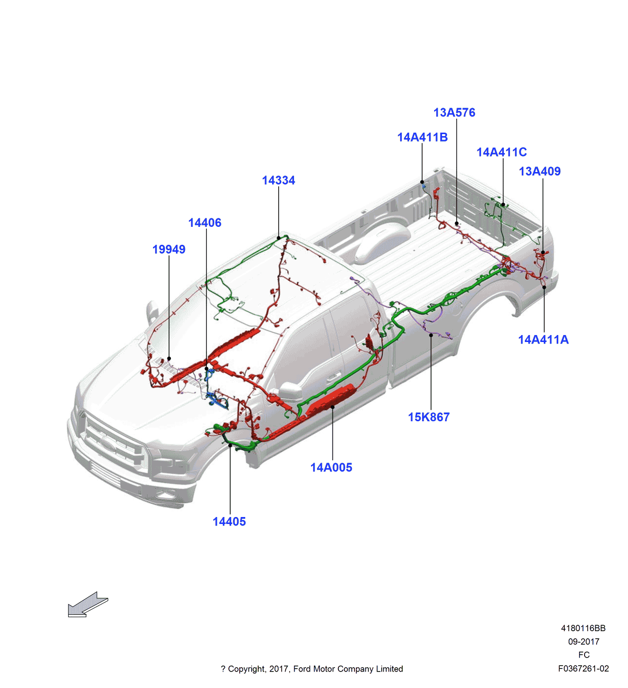 Ford FL3Z-14334-AA Wiring Assembly