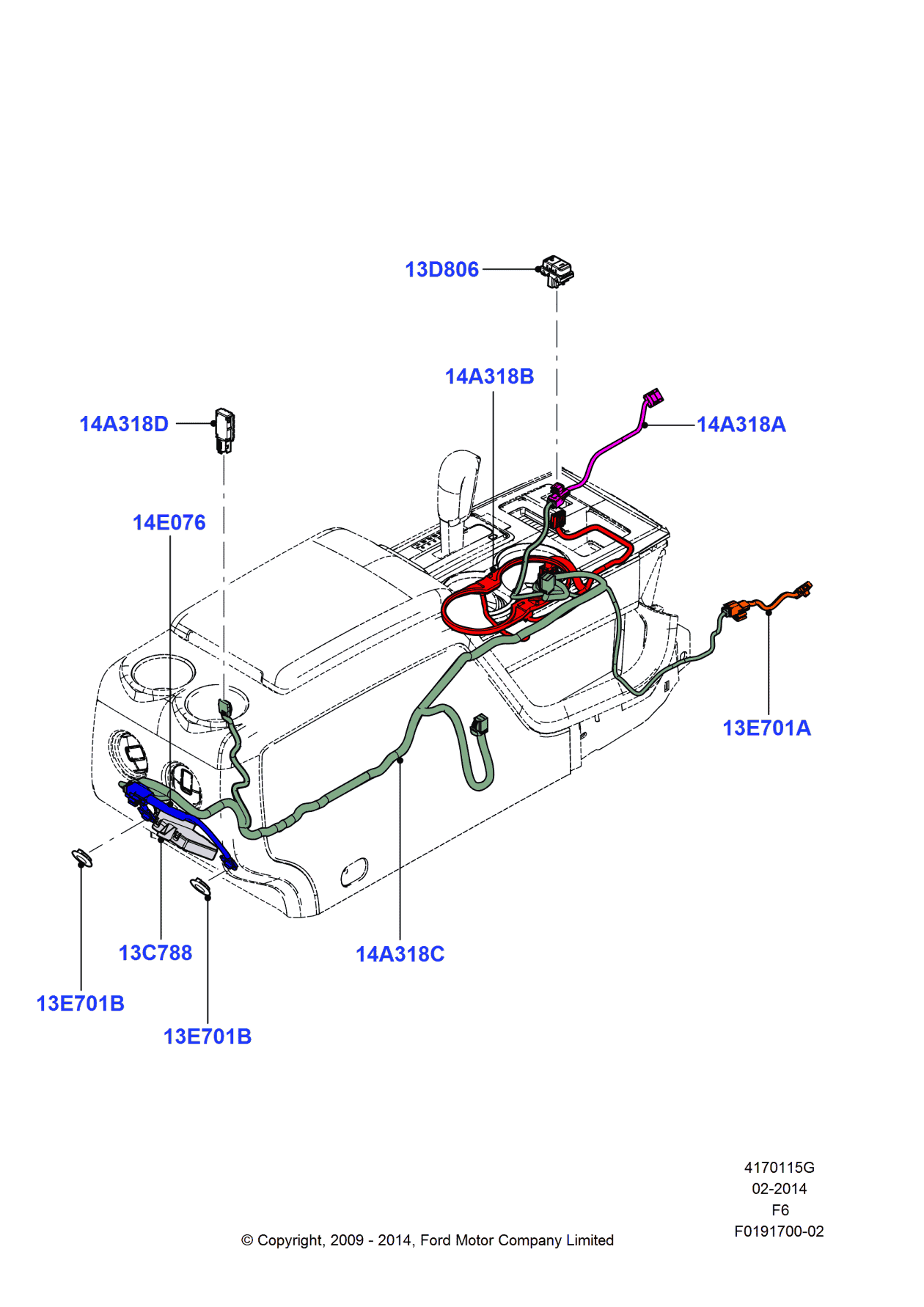 Ford BL3Z-14E076-A Wire Assembly