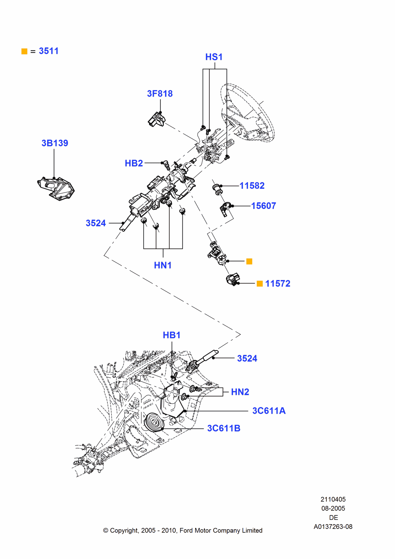 Ford 6E5Z-3R827-AA Bolt