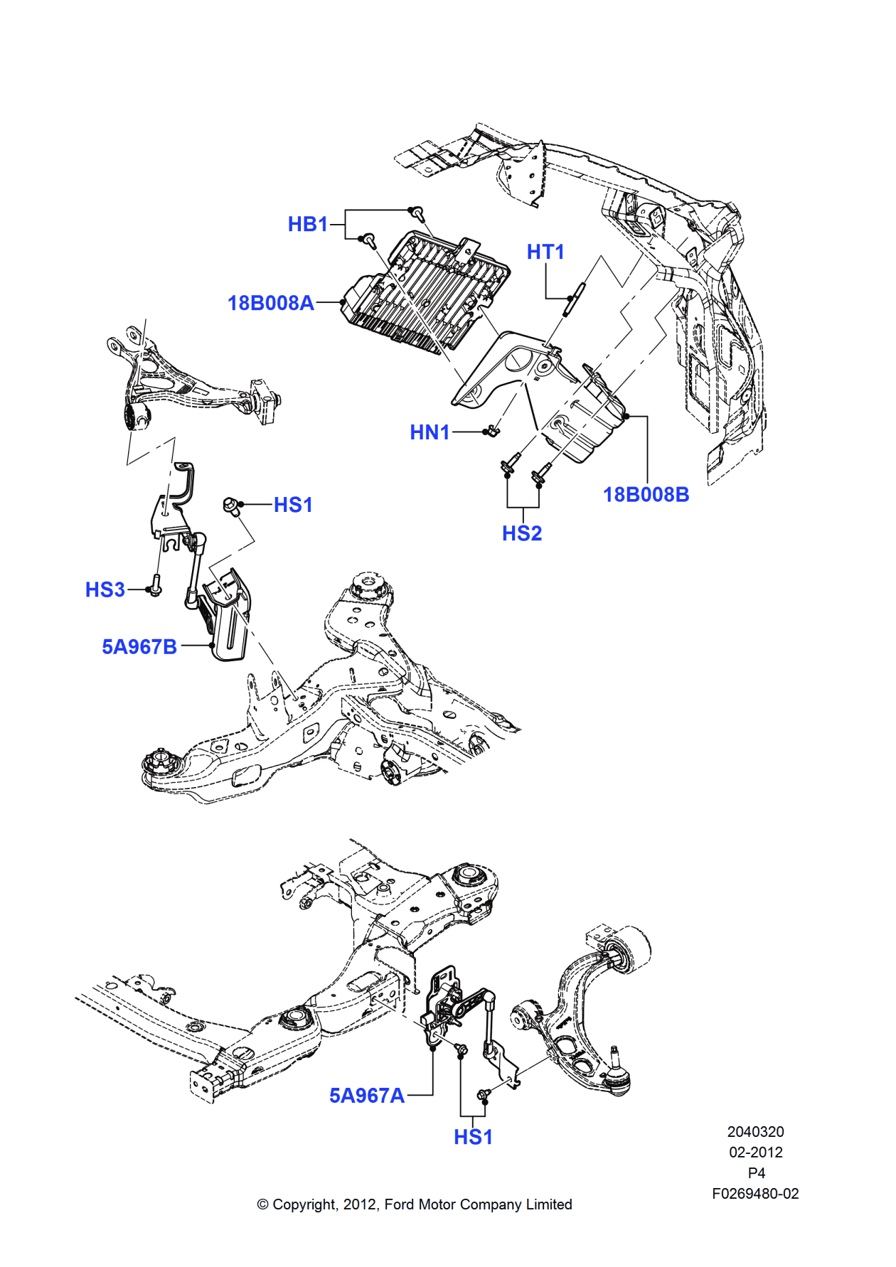 Ford DE9Z-5A967-B Sensor Assembly, Front Driver Side