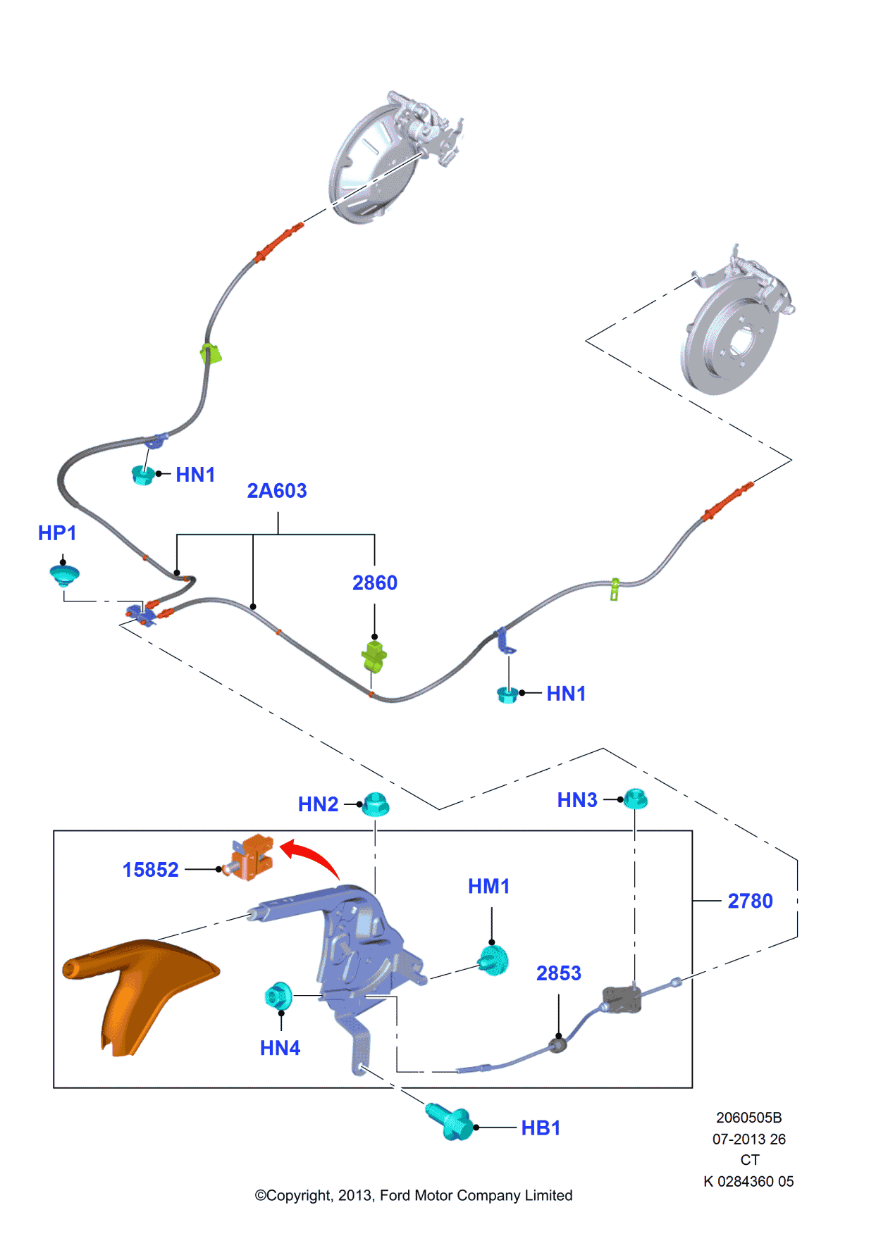 Ford 8V5Z-2860-A Clip - Brake Cable Support