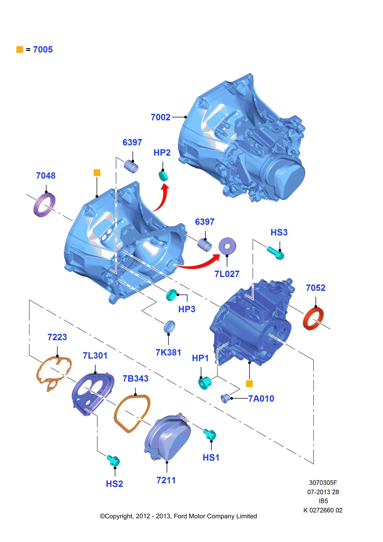 Ford E3BZ-7005-C Case Assembly - Transaxle