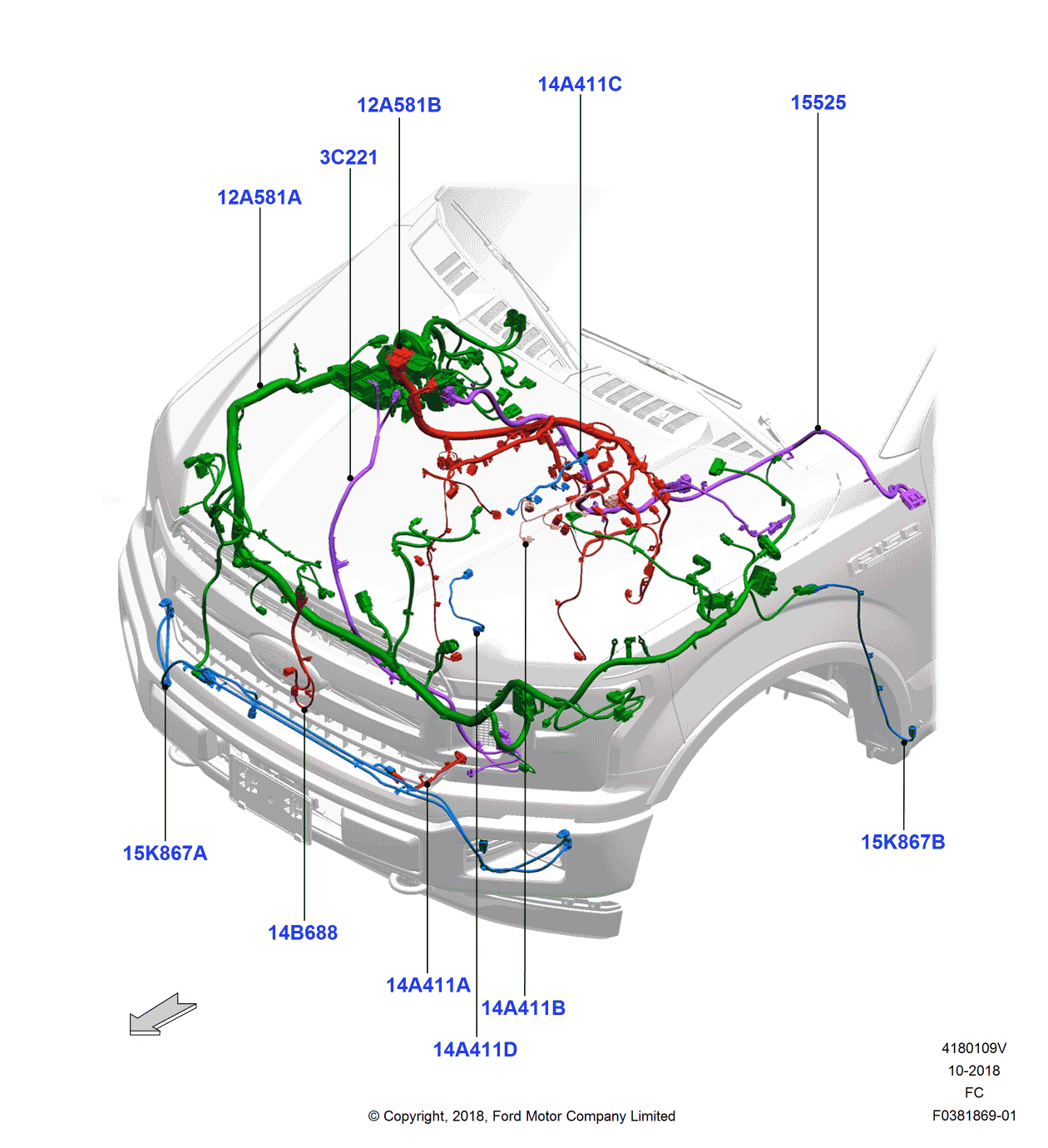 Ford JL3Z-15525-E Wire Assembly