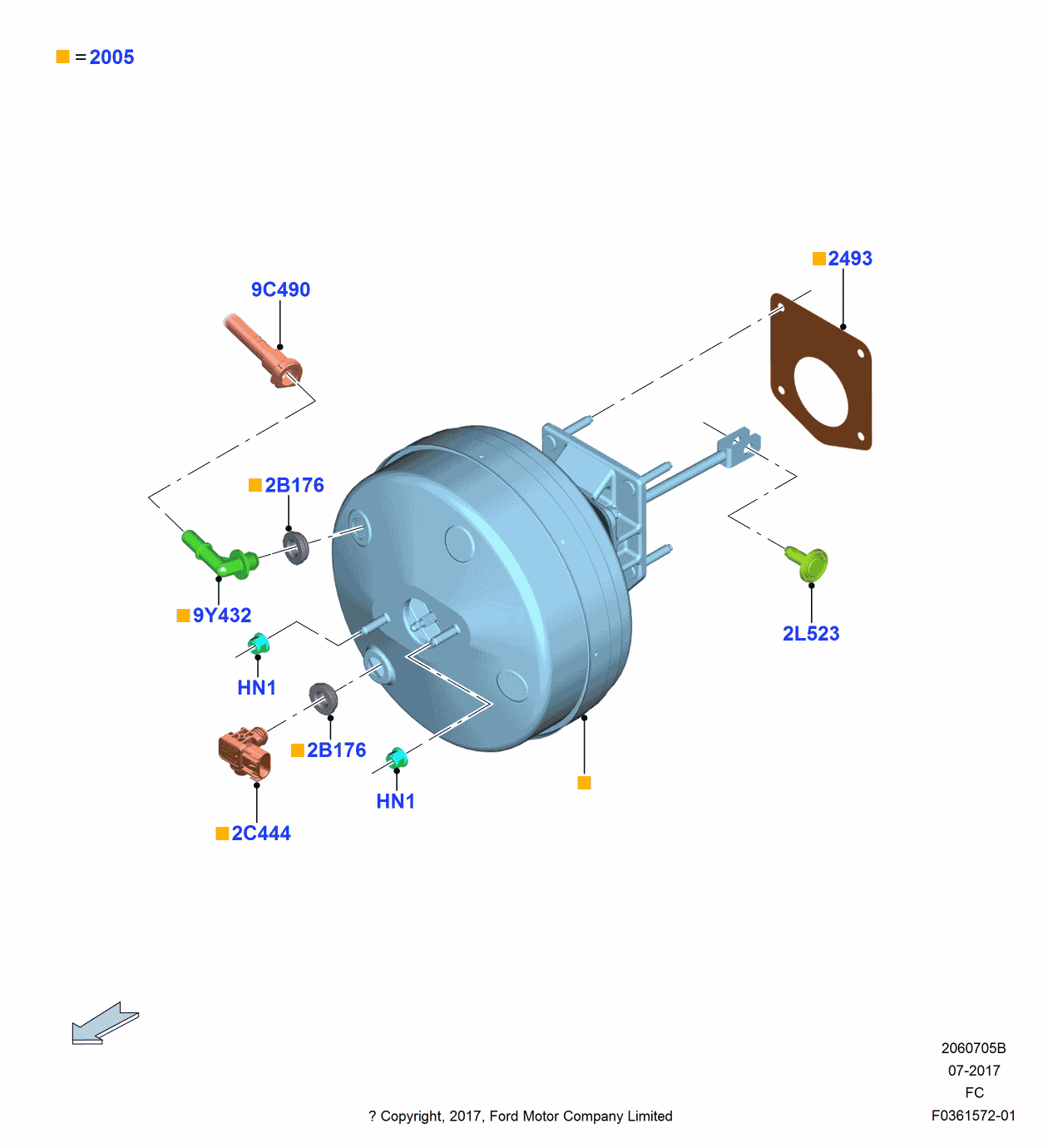 Ford JL3Z-2420-E Tube - Vacuum
