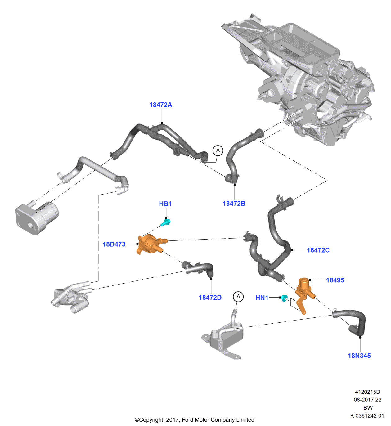 Ford GN1Z-8A567-A Hose - Water Inlet