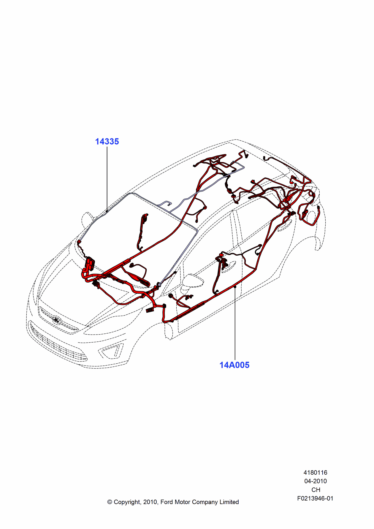 Ford BE8Z-14A005-BMA Wiring Assembly